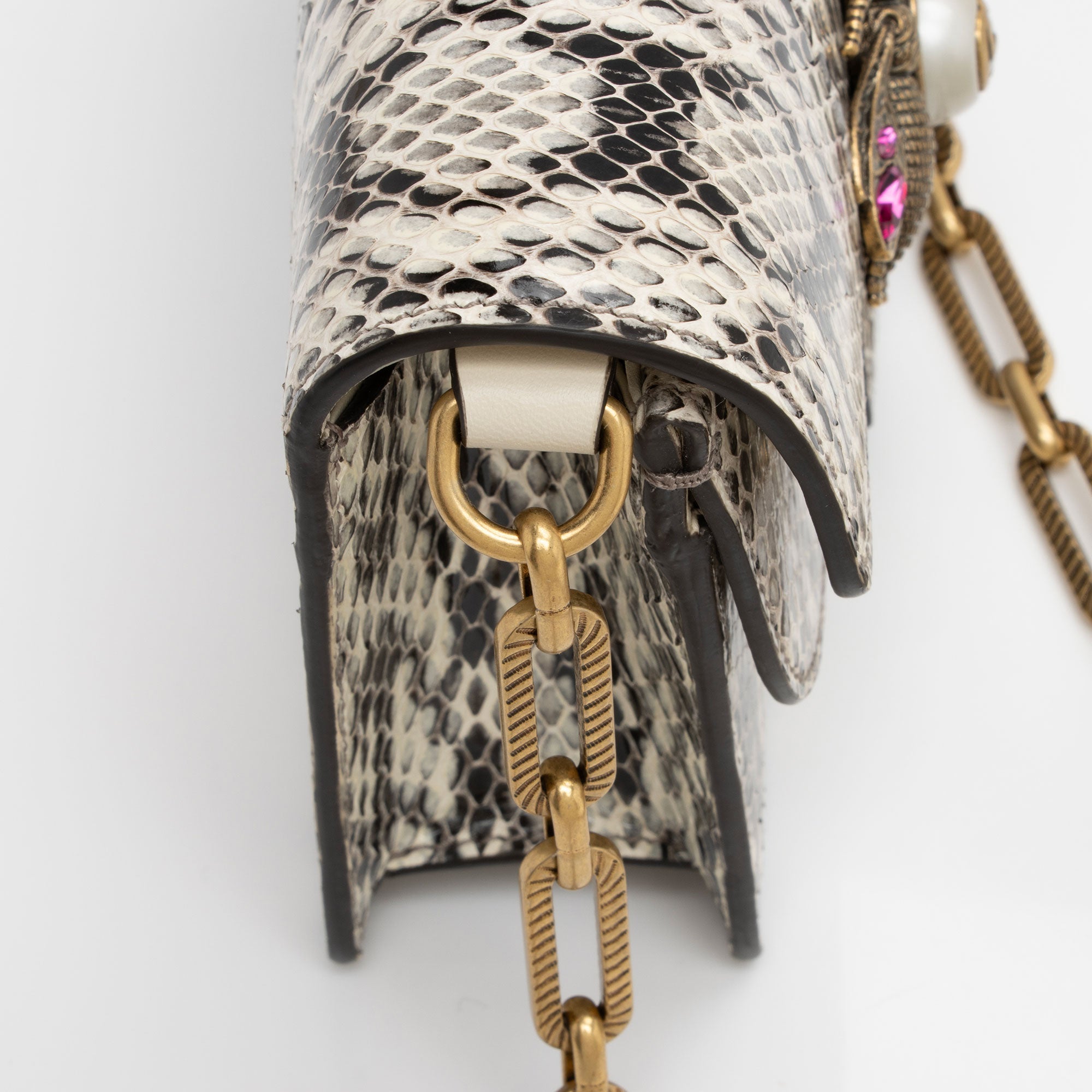 Gucci Python Bee Broadway Mini Shoulder Bag (SHF-oTBA8i)