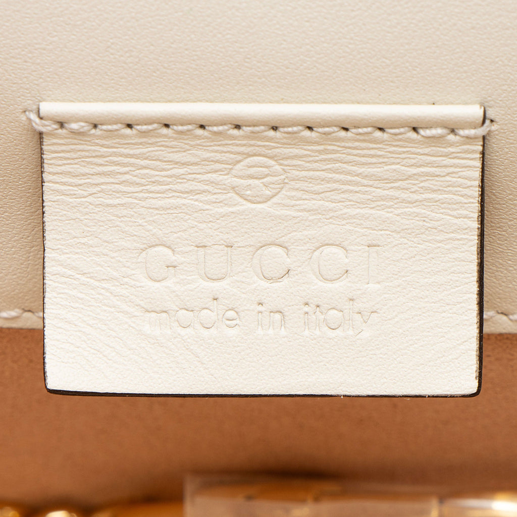 Gucci Python Floral Embroidered Sylvie Super Mini Shoulder Bag (SHF-GgSM5V)