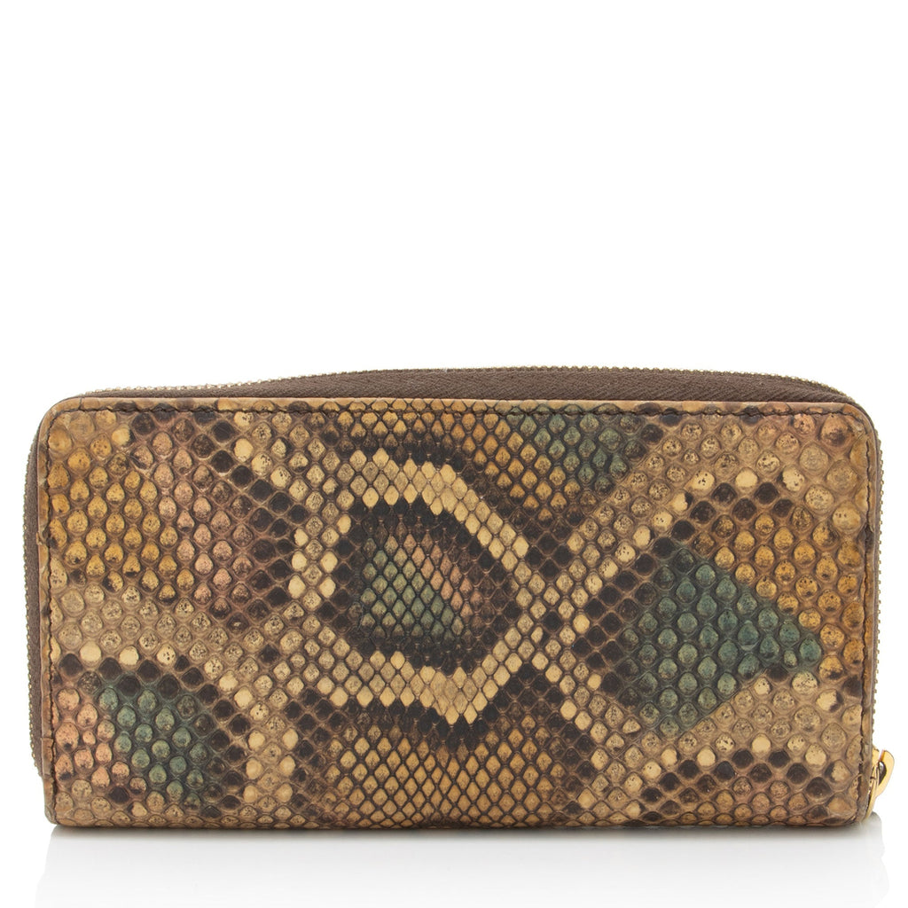 Gucci Python GG Marmont Zip Around Wallet