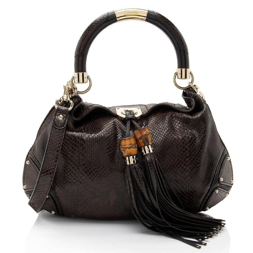 Gucci Python Medium Indy Satchel (SHF-o6MQCe)