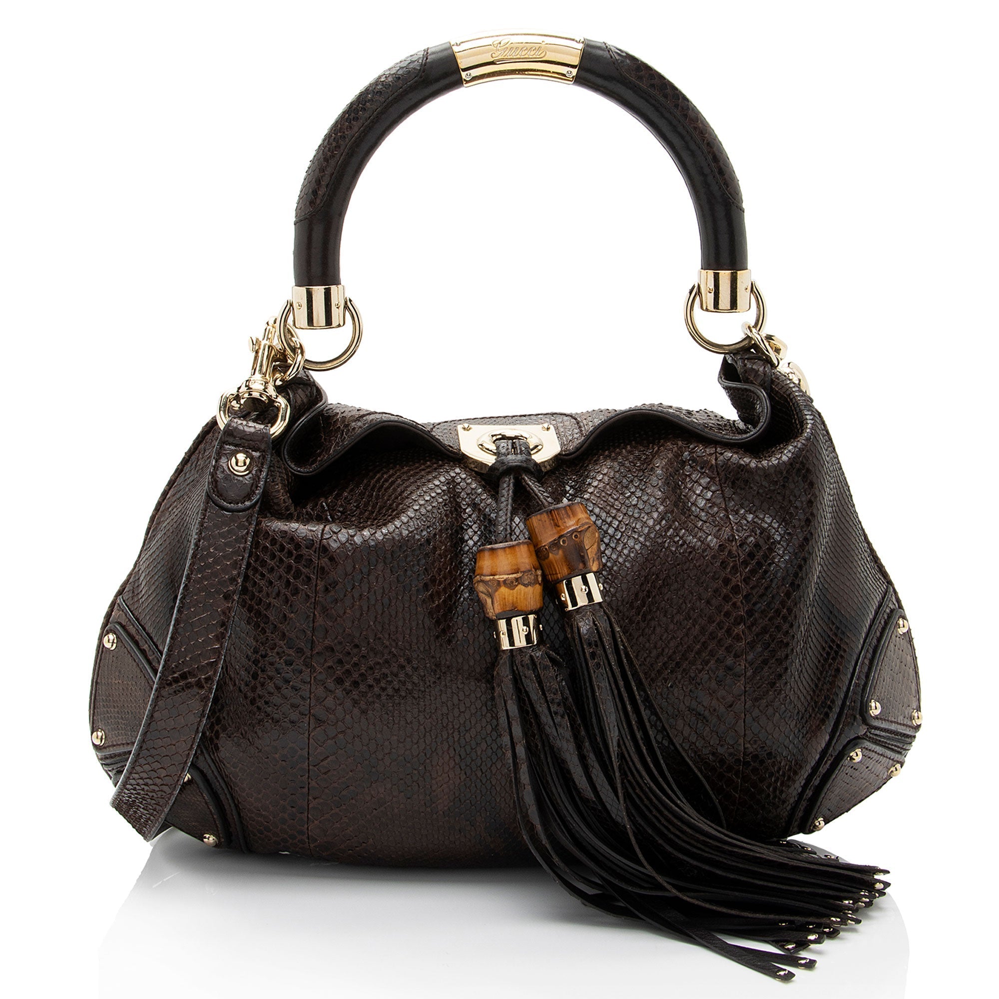 Gucci Python Medium Indy Satchel (SHF-o6MQCe)