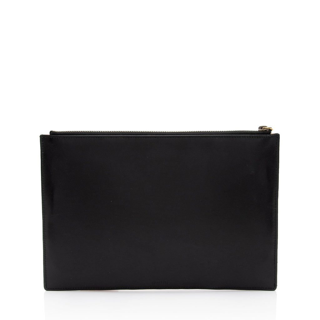 Gucci Quilted Leather Queen Margaret Bee Zip Clutch (SHF-ghI7kn)