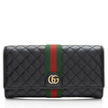 Gucci Quilted Leather GG Marmont Web Trapuntata ContinLBtal Wallet