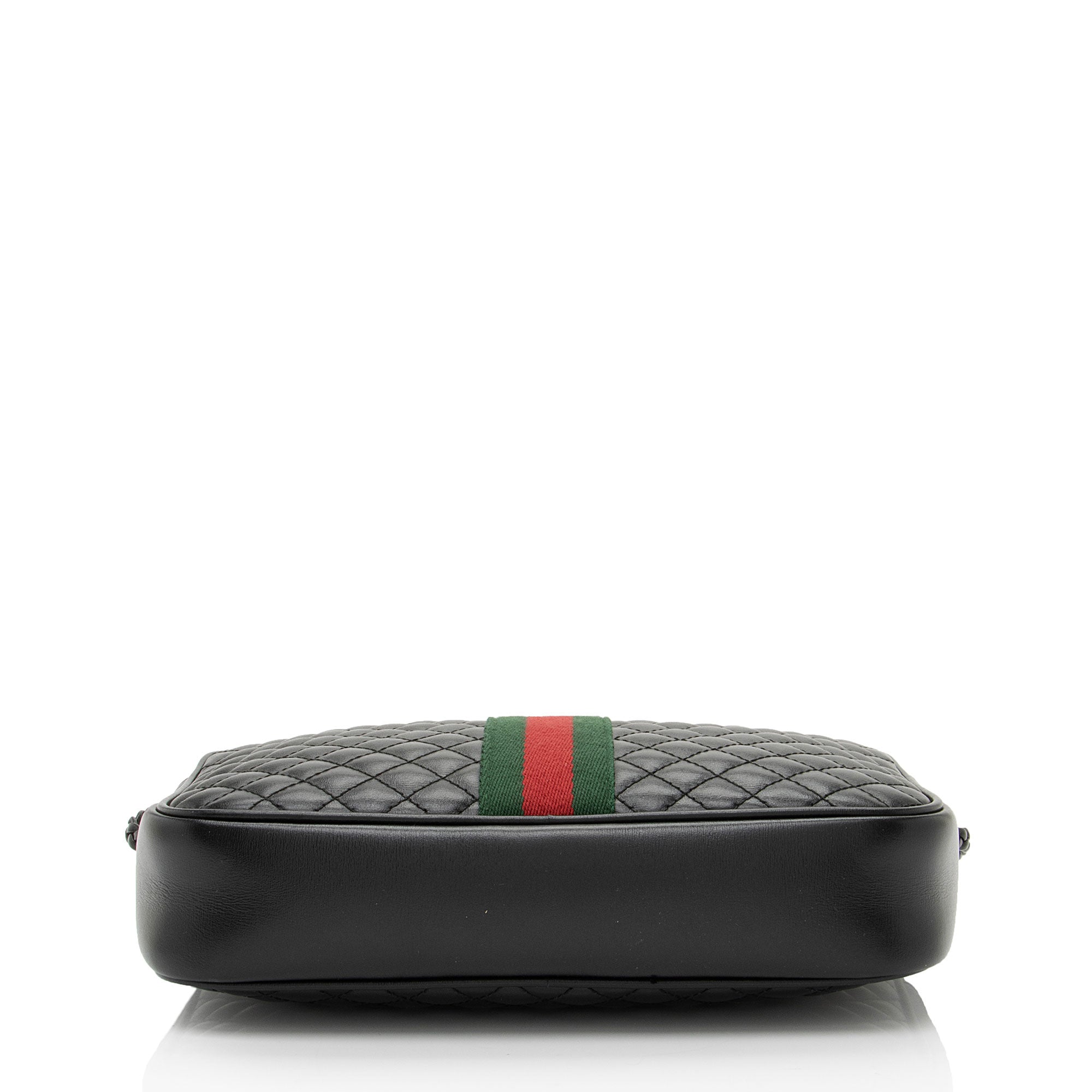 Gucci Quilted Leather Web Trapuntata Small Shoulder Bag