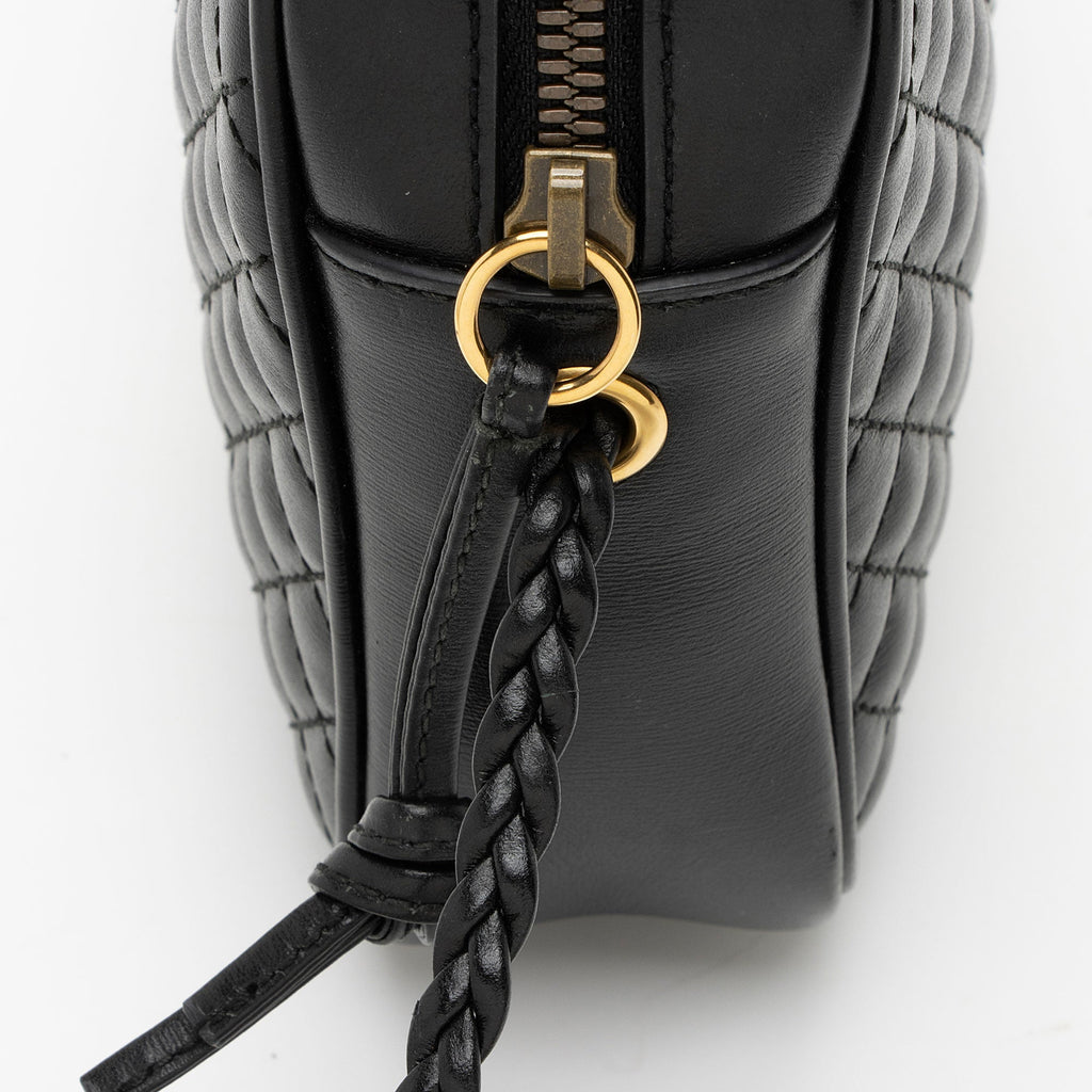 Gucci Quilted Leather Web Trapuntata Small Shoulder Bag