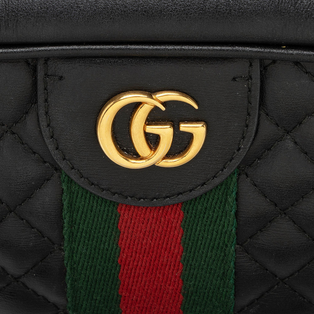 Gucci Quilted Leather Web Trapuntata Small Shoulder Bag
