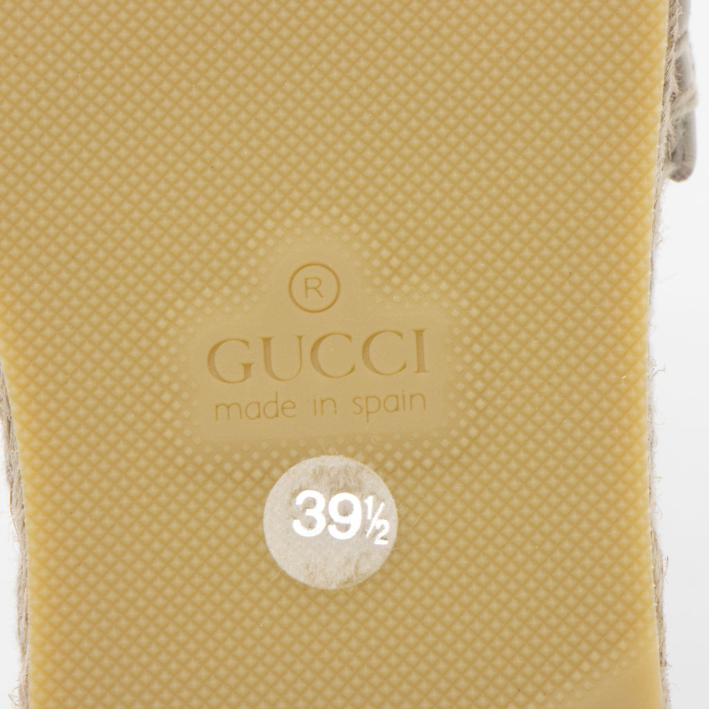 Gucci Raffia GG Espadrille Wedges - Size 9.5 / 39.5