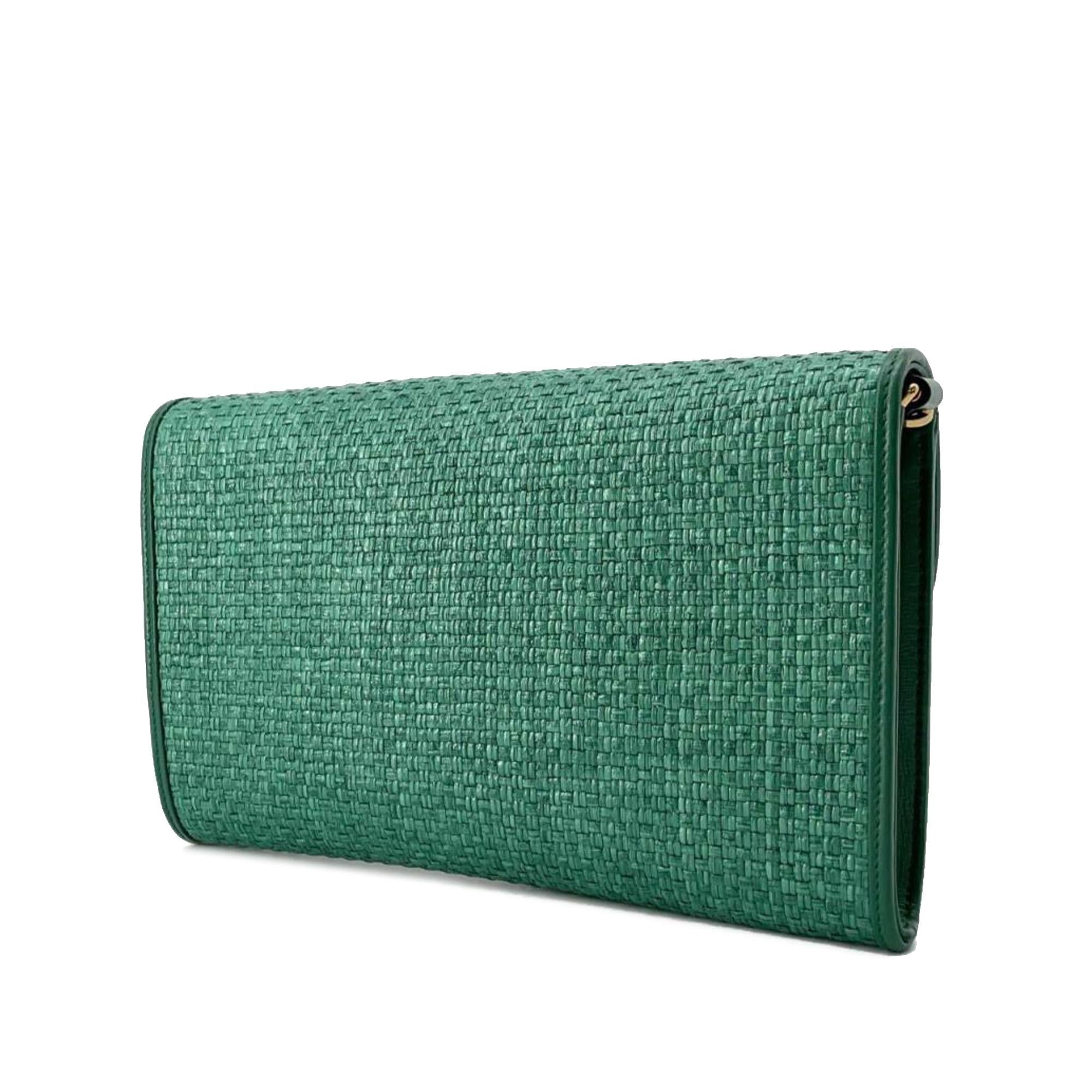 Gucci Raffia Horsebit 1955 Chain Bag (SHG-5XcQjW)