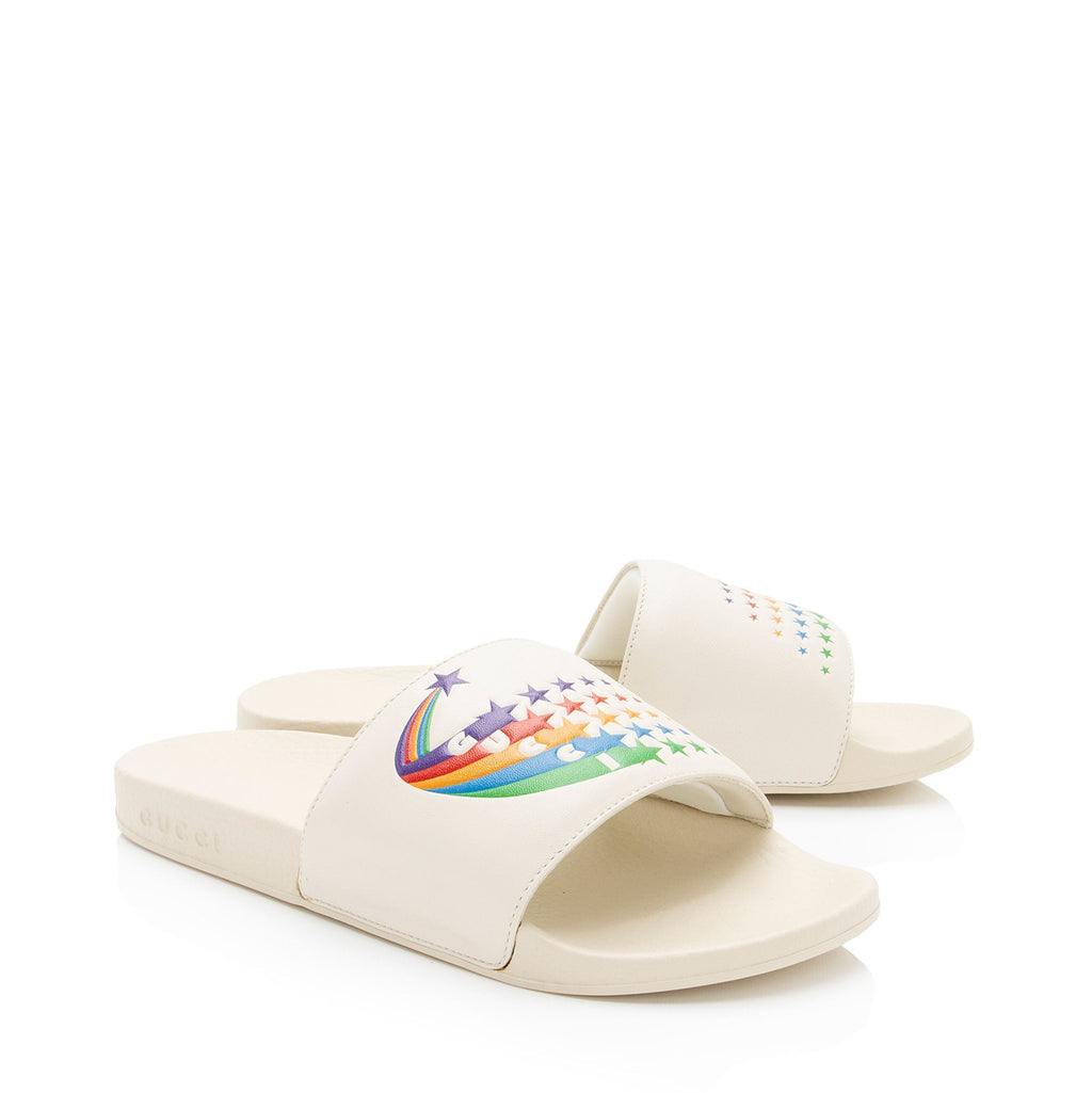 Gucci Rainbow Pursuit Slide Sandals - Size 8 / 38 (SHF-L1rTfD)