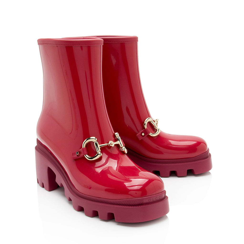 Gucci Rubber Horsebit Ankle Boots - Size 8 / 38 (SHF-eaQXGA)