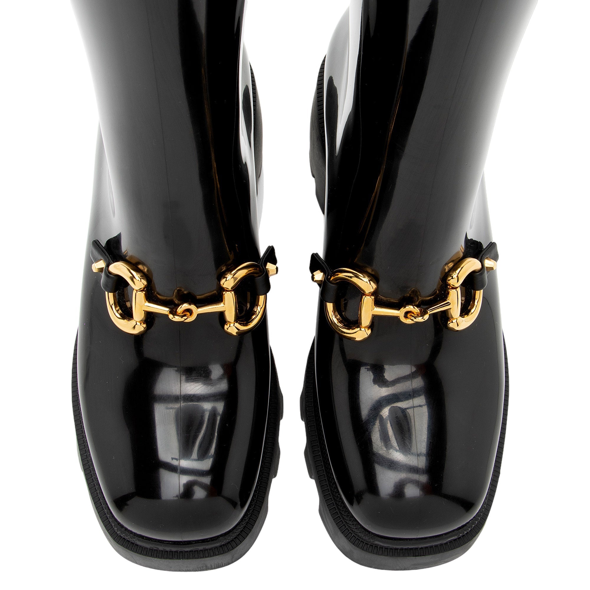 Gucci Rubber Horsebit Tall Boots - Size 8 / 38 (SHF-S4FuQr)