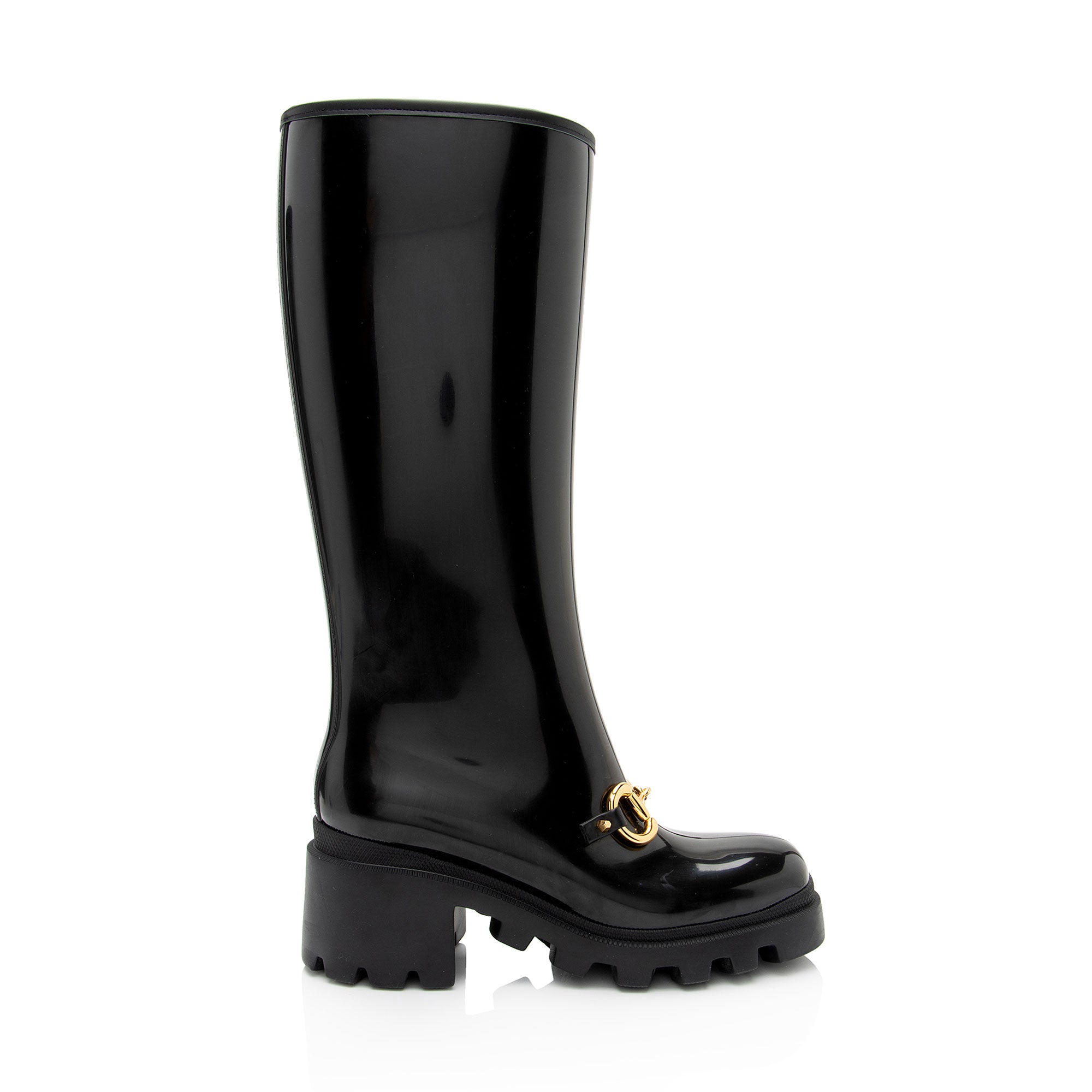 Gucci Rubber Horsebit Tall Boots - Size 8 / 38 (SHF-S4FuQr)