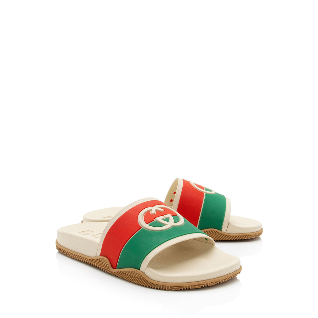Gucci Rubber Interlocking G Slide Sandals - Size 6 / 36 (SHF-r8HZXE)
