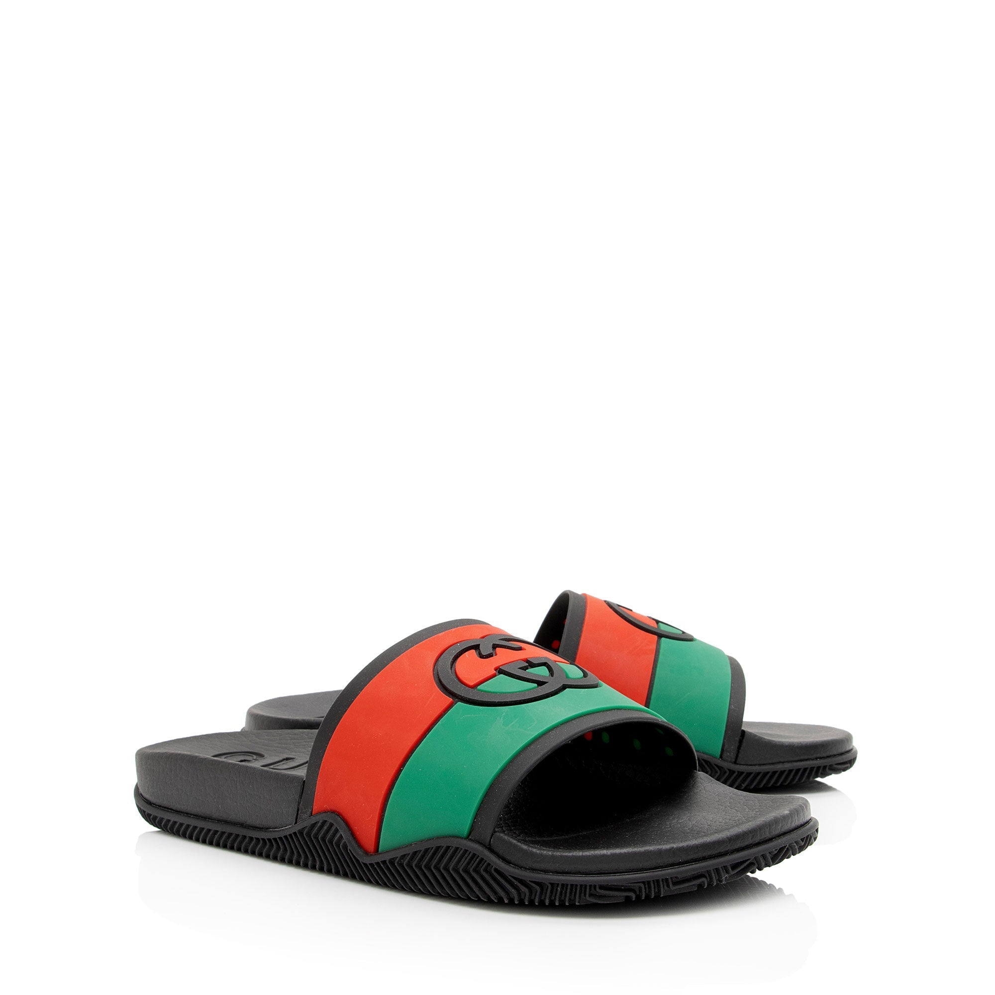 Gucci Rubber Interlocking G Slide Sandals - Size 7 / 37 (SHF-dReyrx)
