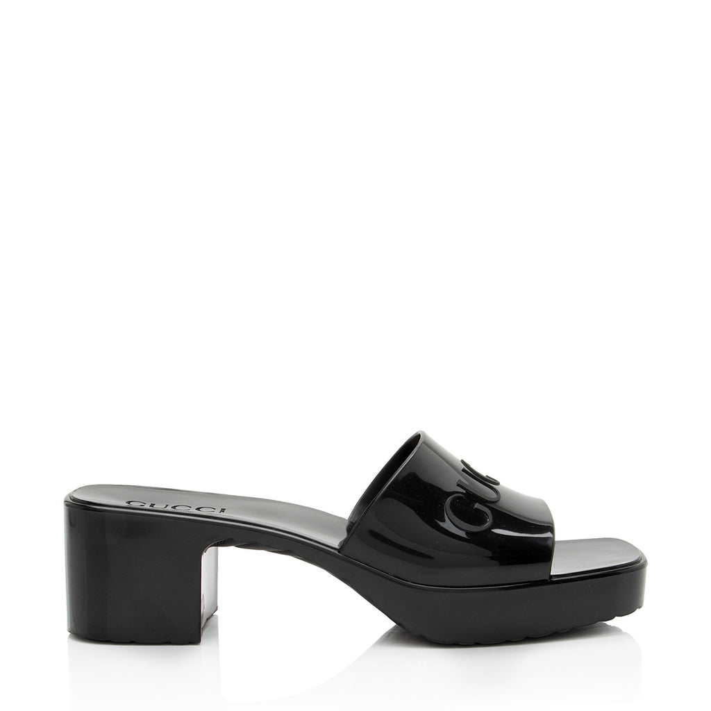 Gucci Rubber Slide Sandals - Size 8 / 38