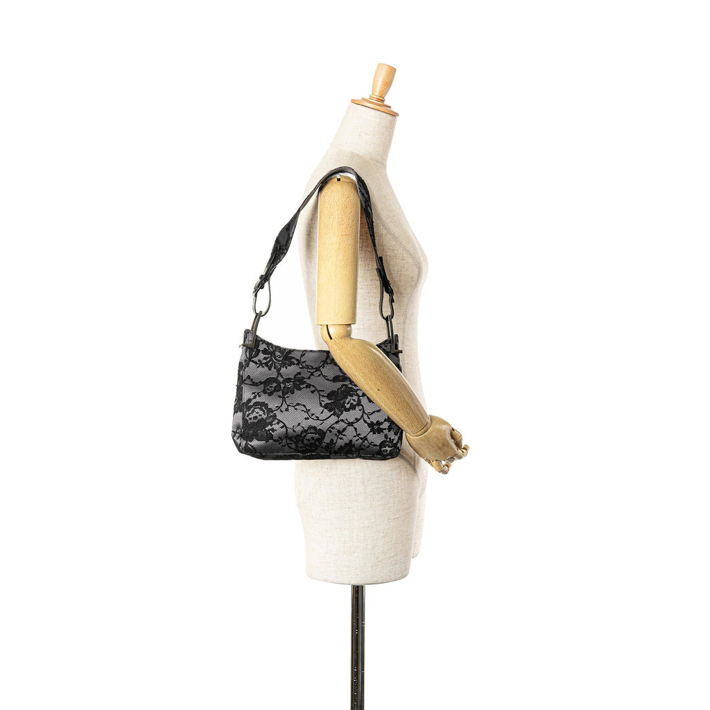 Gucci Satin Floral Lace Shoulder Bag