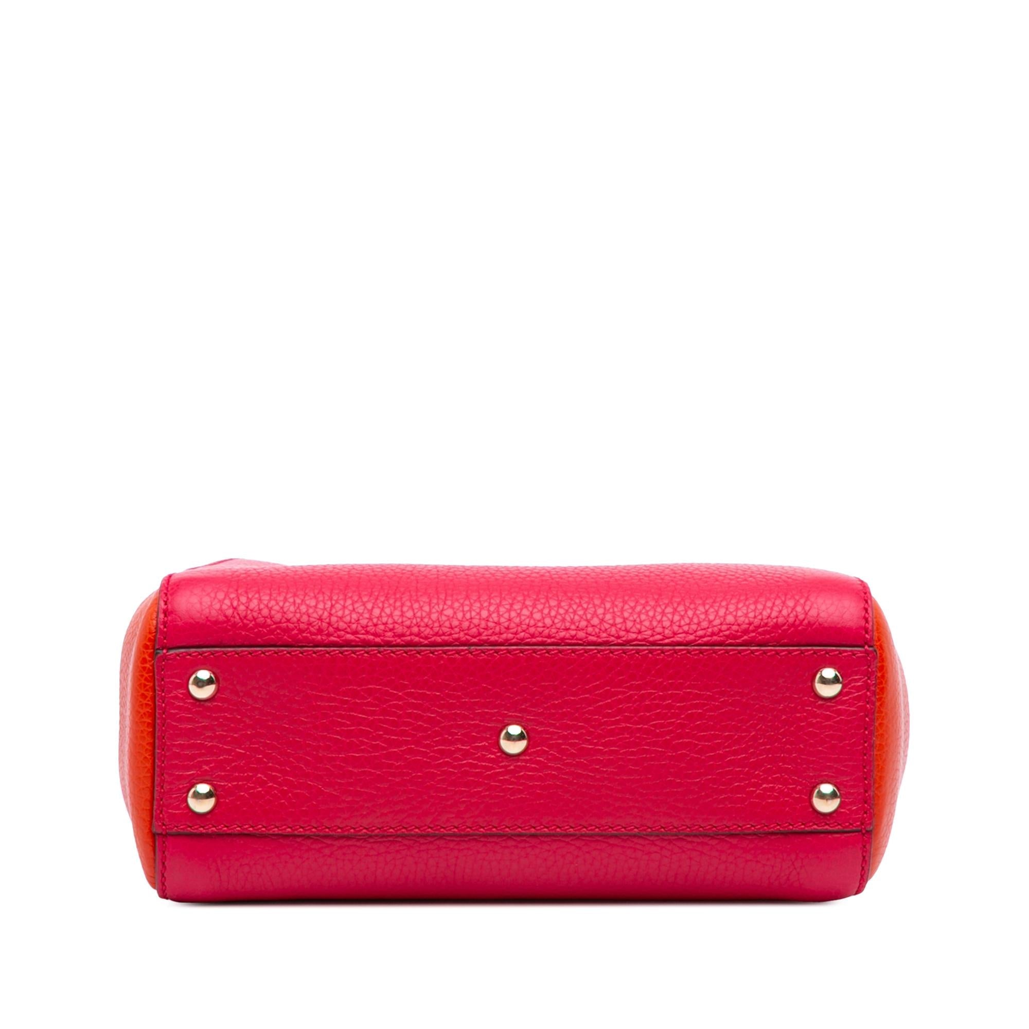 Gucci Small Bicolor Calfskin Bamboo Shopper Satchel
