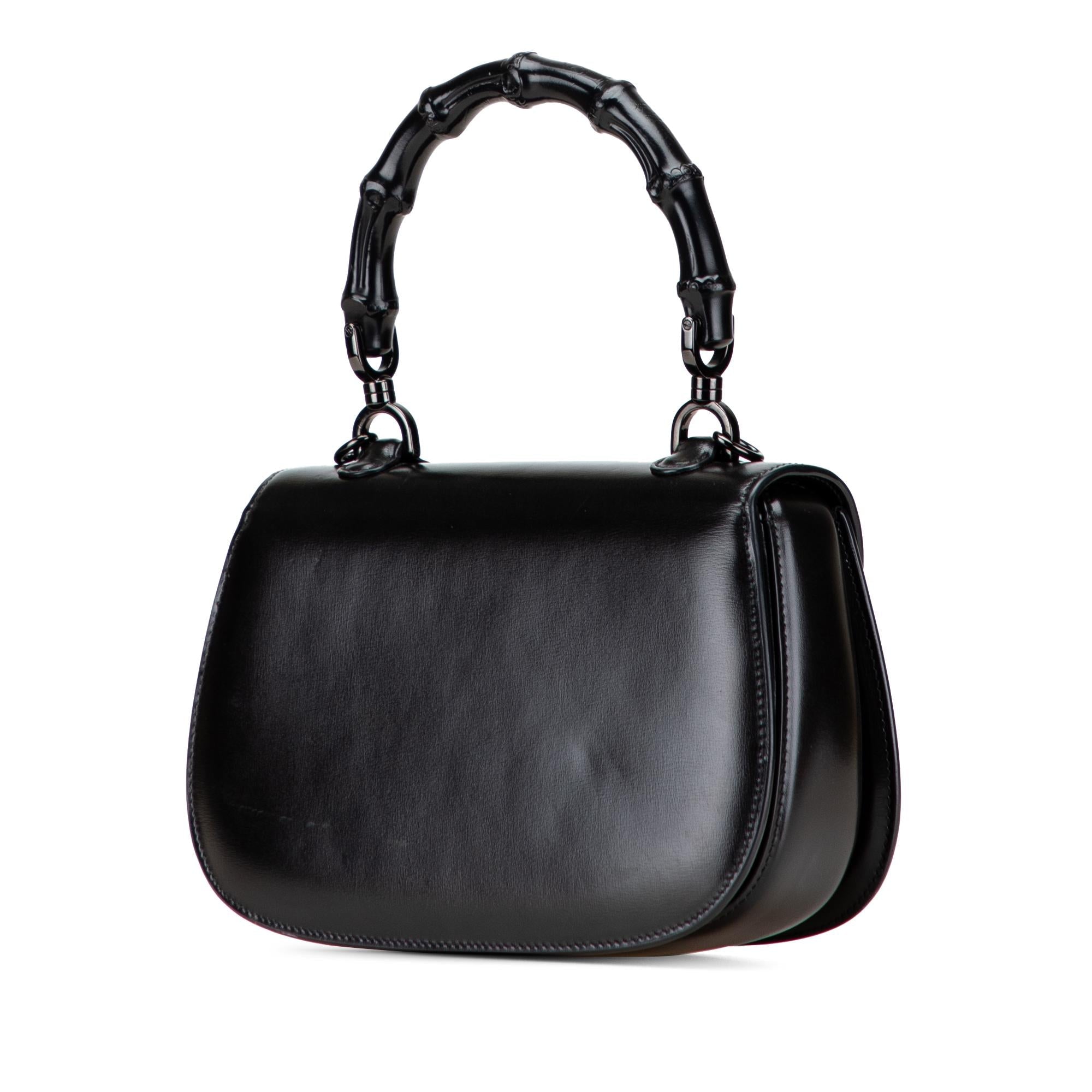 Gucci Small Calfskin 1947 Bamboo Top Handle Bag