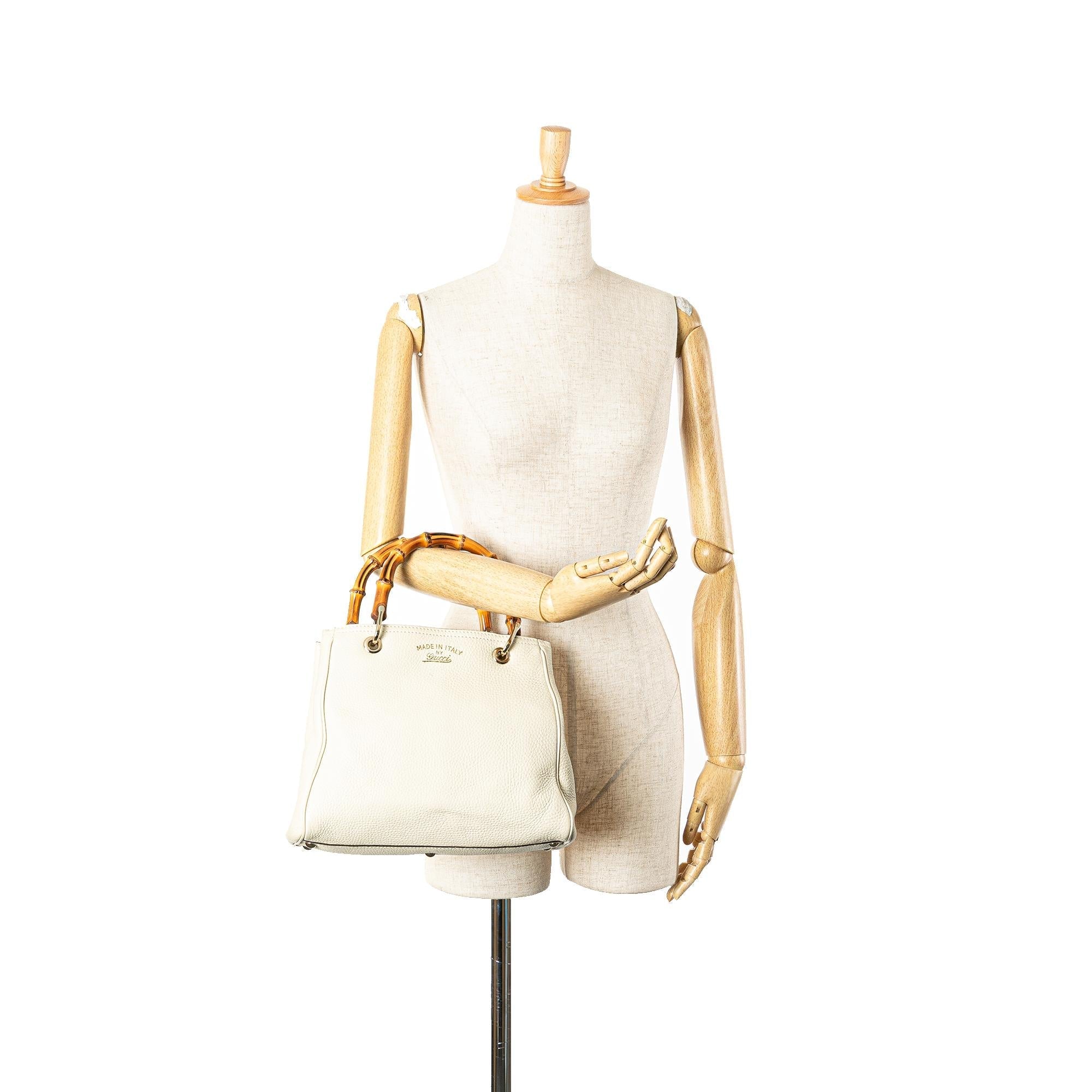 Gucci Small Calfskin Bamboo Shopper Satchel