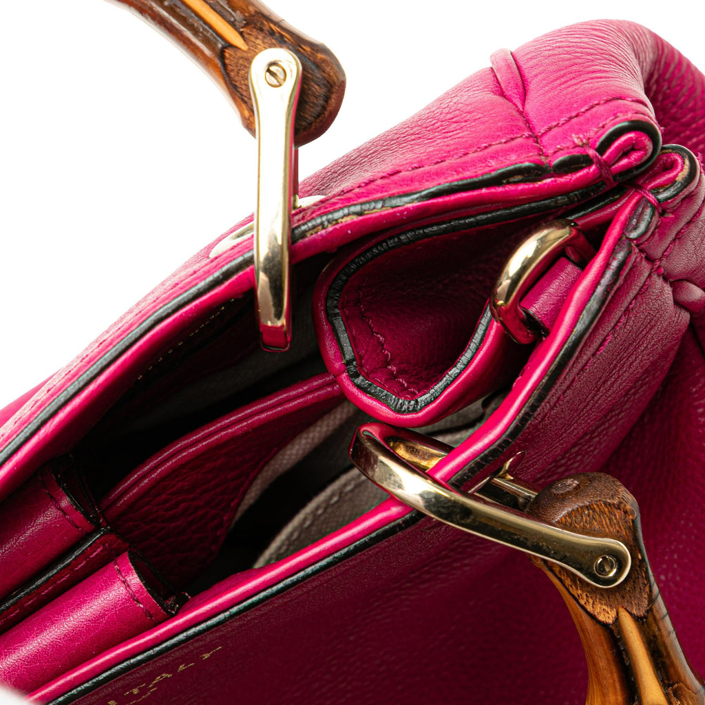 Gucci Small Calfskin Bamboo Shopper Satchel