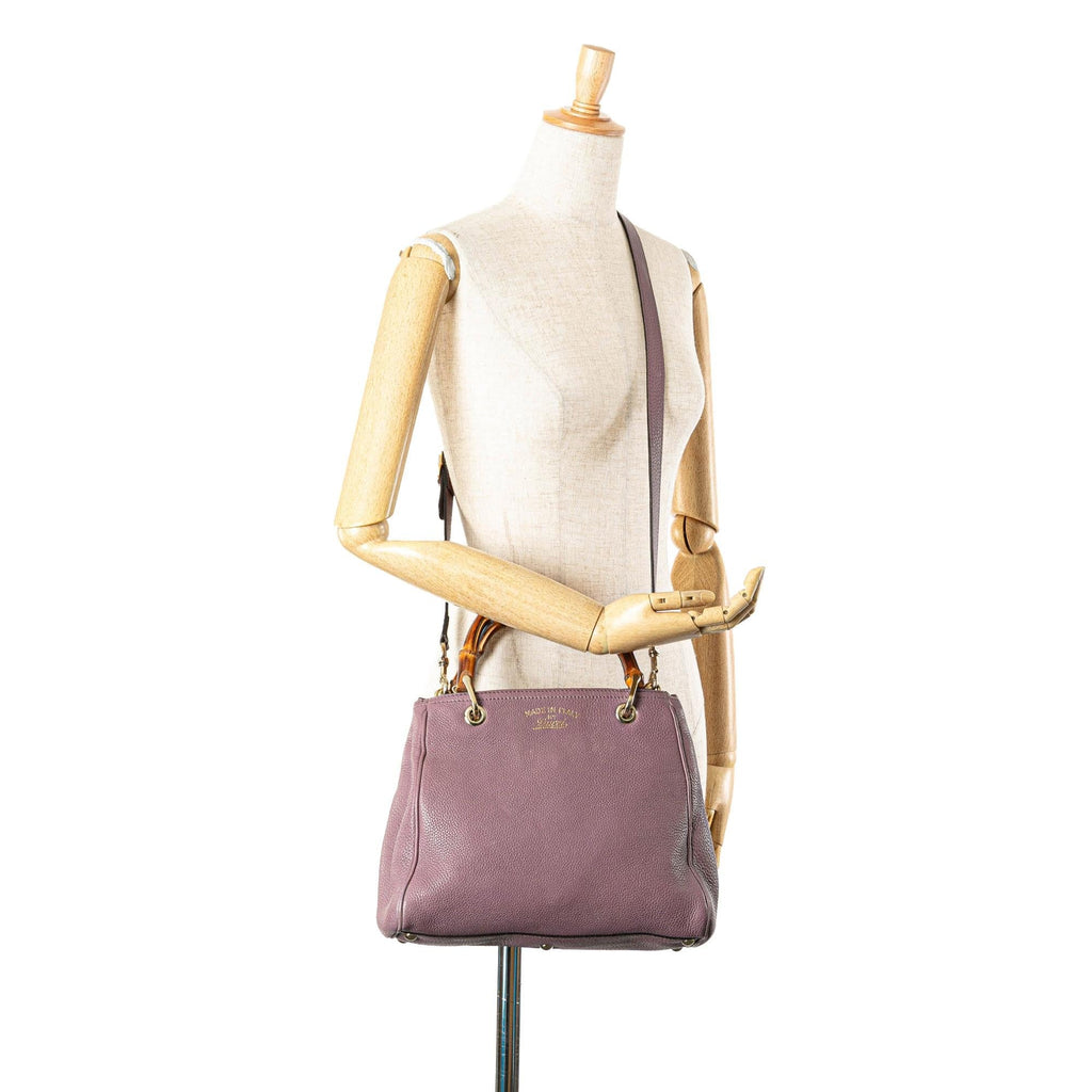 Gucci Small Calfskin Bamboo Shopper Satchel