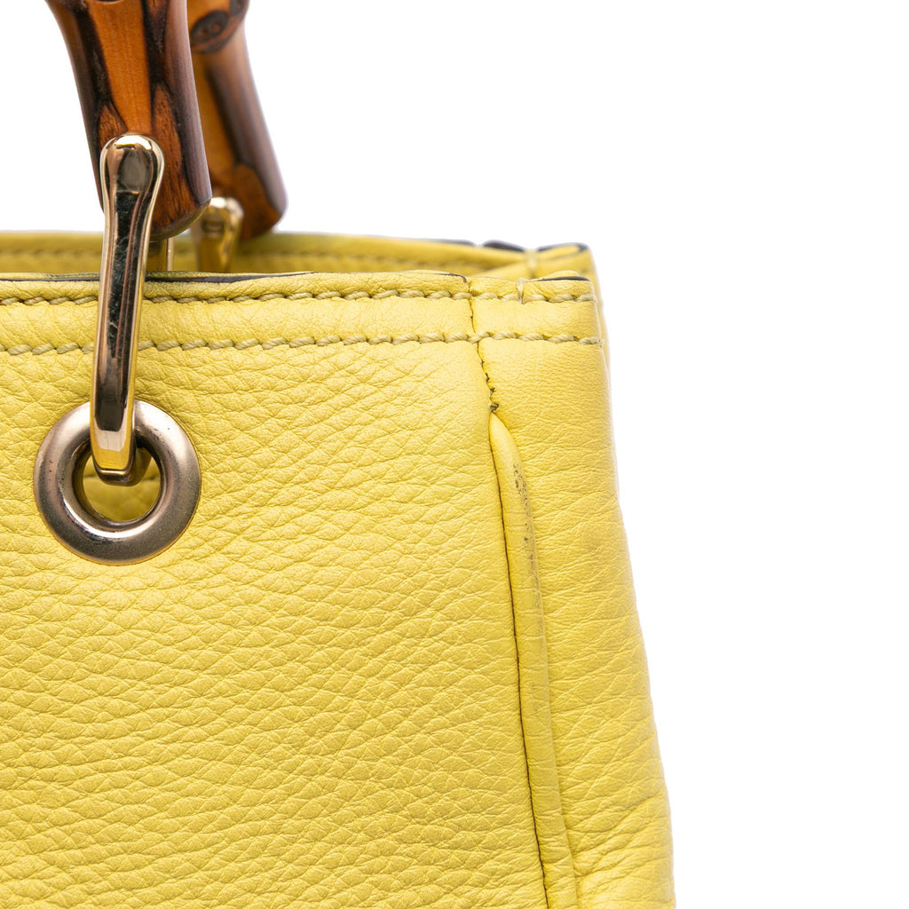 Gucci Small Calfskin Bamboo Shopper Satchel