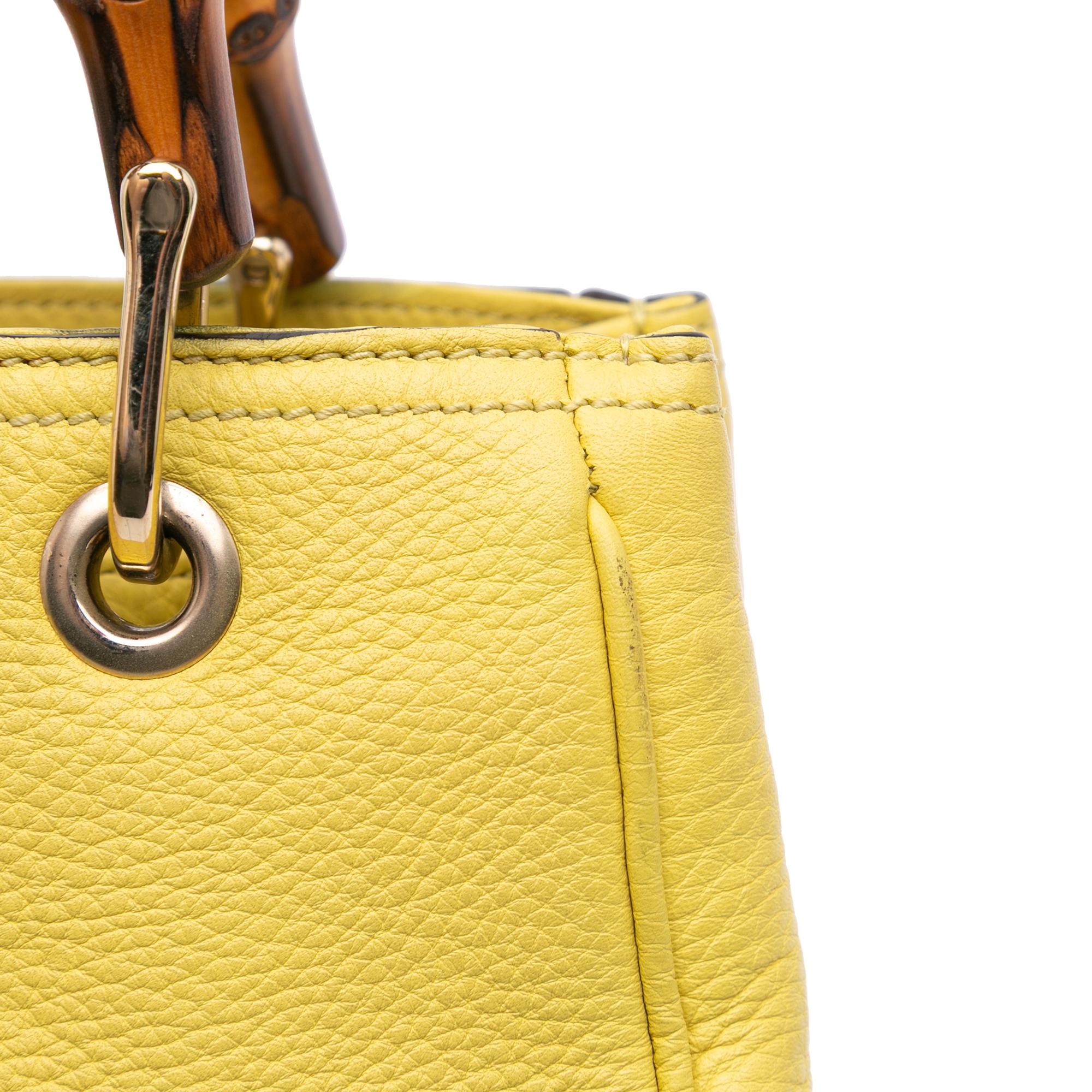 Gucci Small Calfskin Bamboo Shopper Satchel