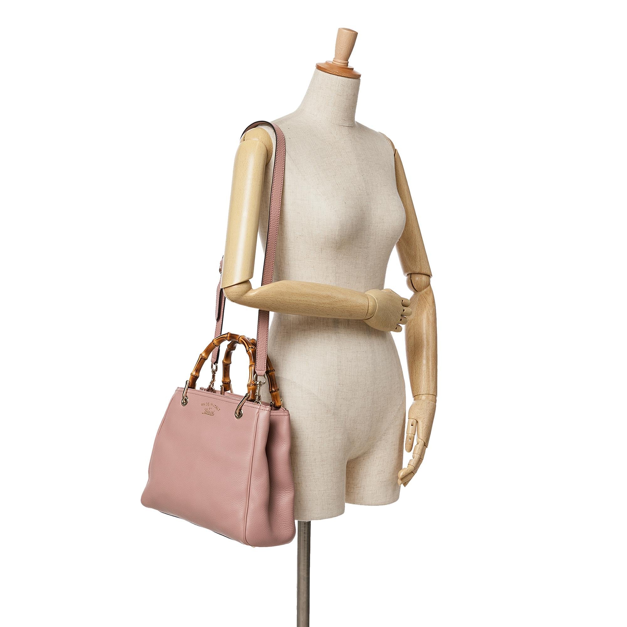 Gucci Small Calfskin Bamboo Shopper Satchel