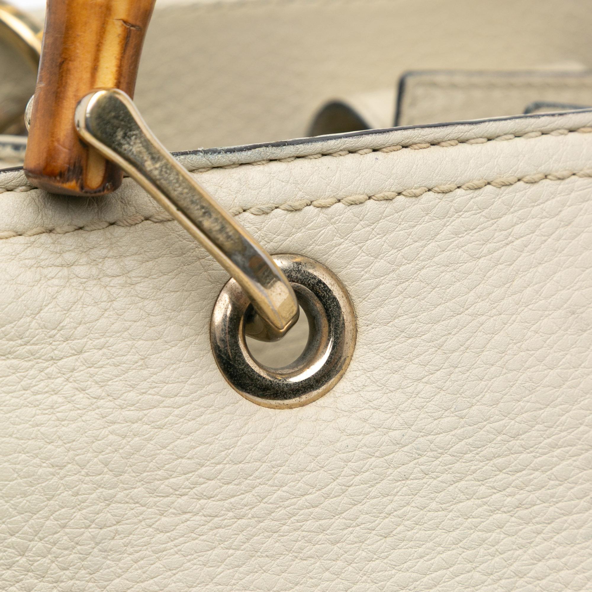 Gucci Small Calfskin Bamboo Shopper Satchel