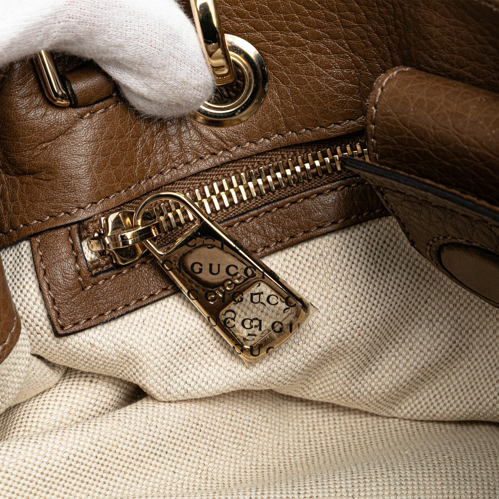Gucci Small Calfskin Bamboo Shopper Satchel