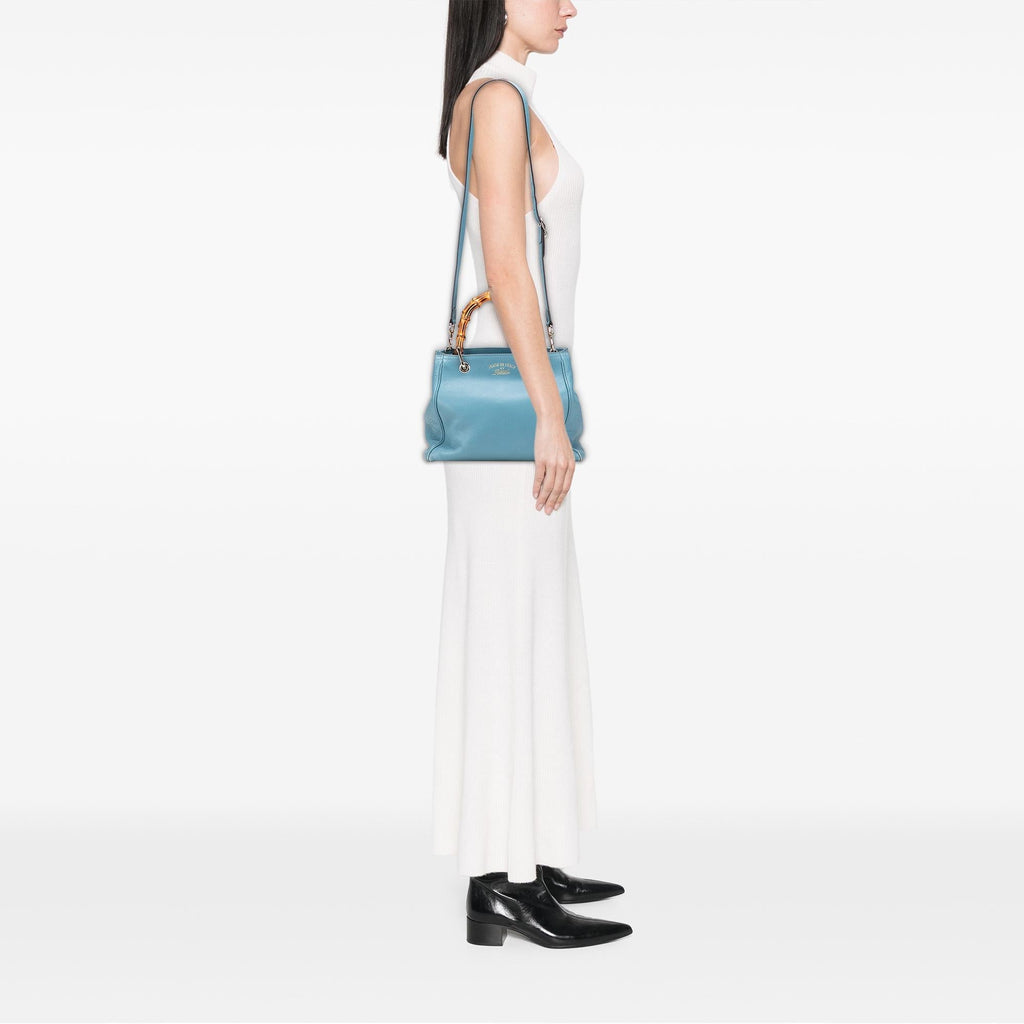 Gucci Small Calfskin Bamboo Shopper Satchel