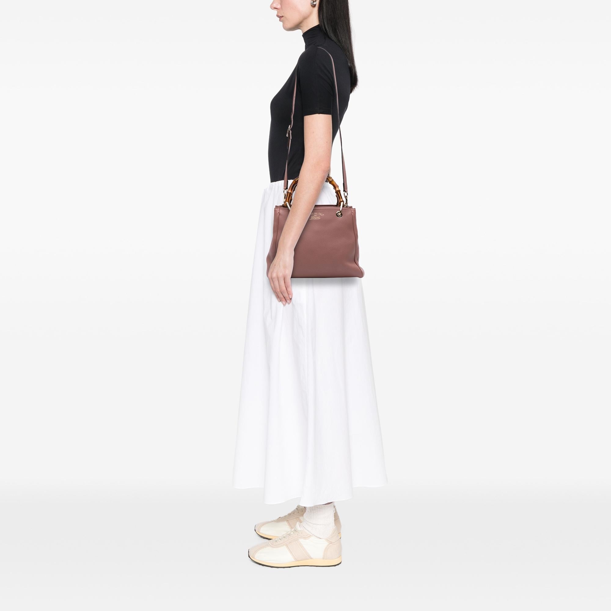 Gucci Small Calfskin Bamboo Shopper Satchel