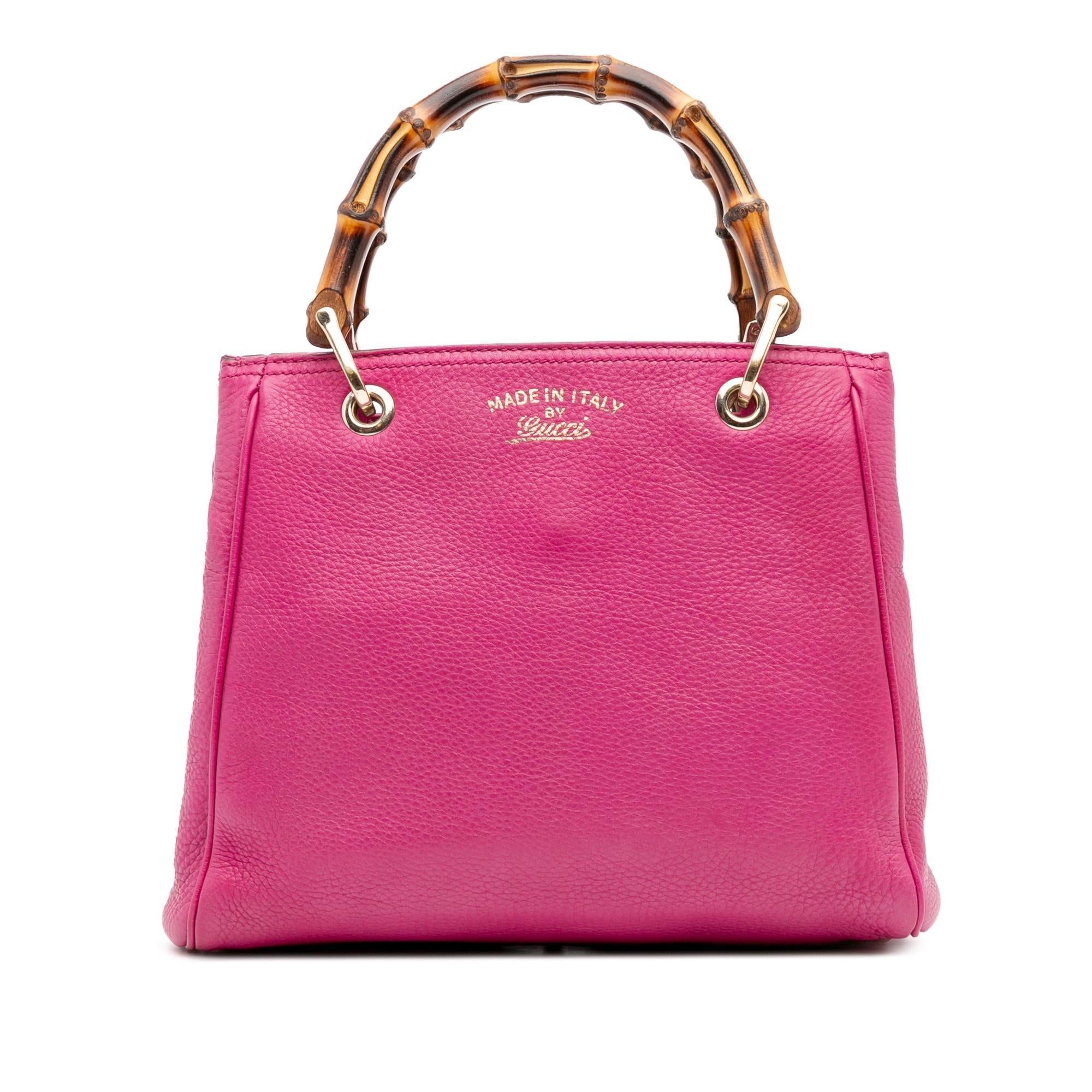 Gucci Small Calfskin Bamboo Shopper Satchel