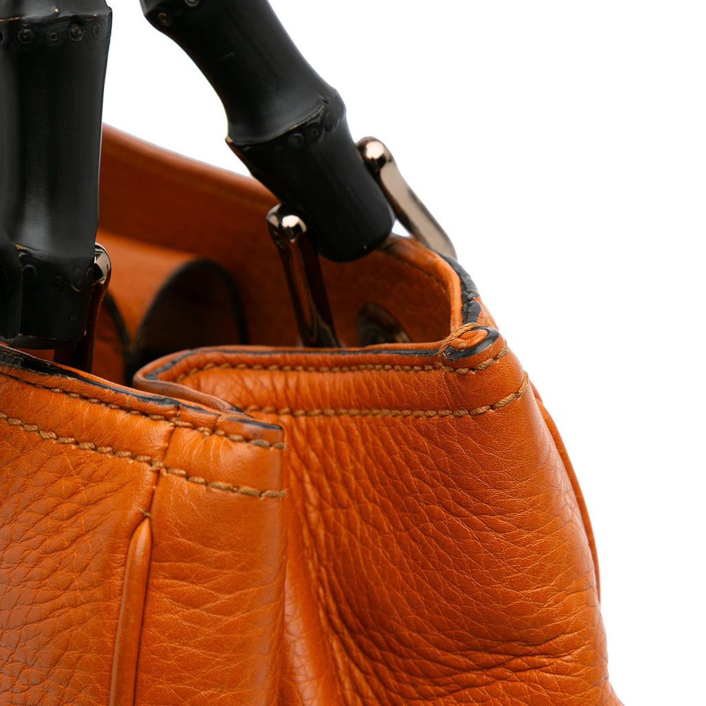 Gucci Small Calfskin Bamboo Shopper Satchel