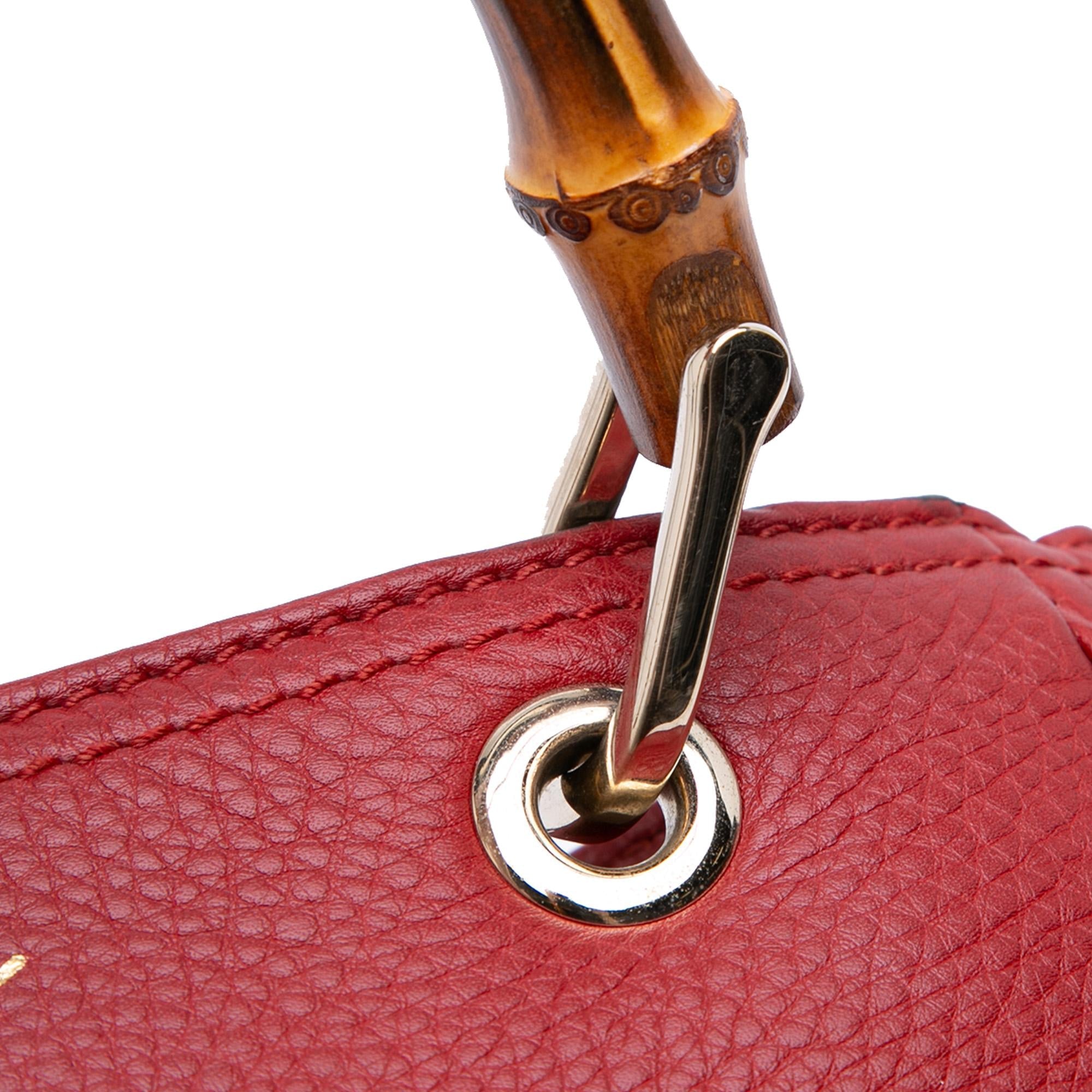 Gucci Small Calfskin Bamboo Shopper Satchel