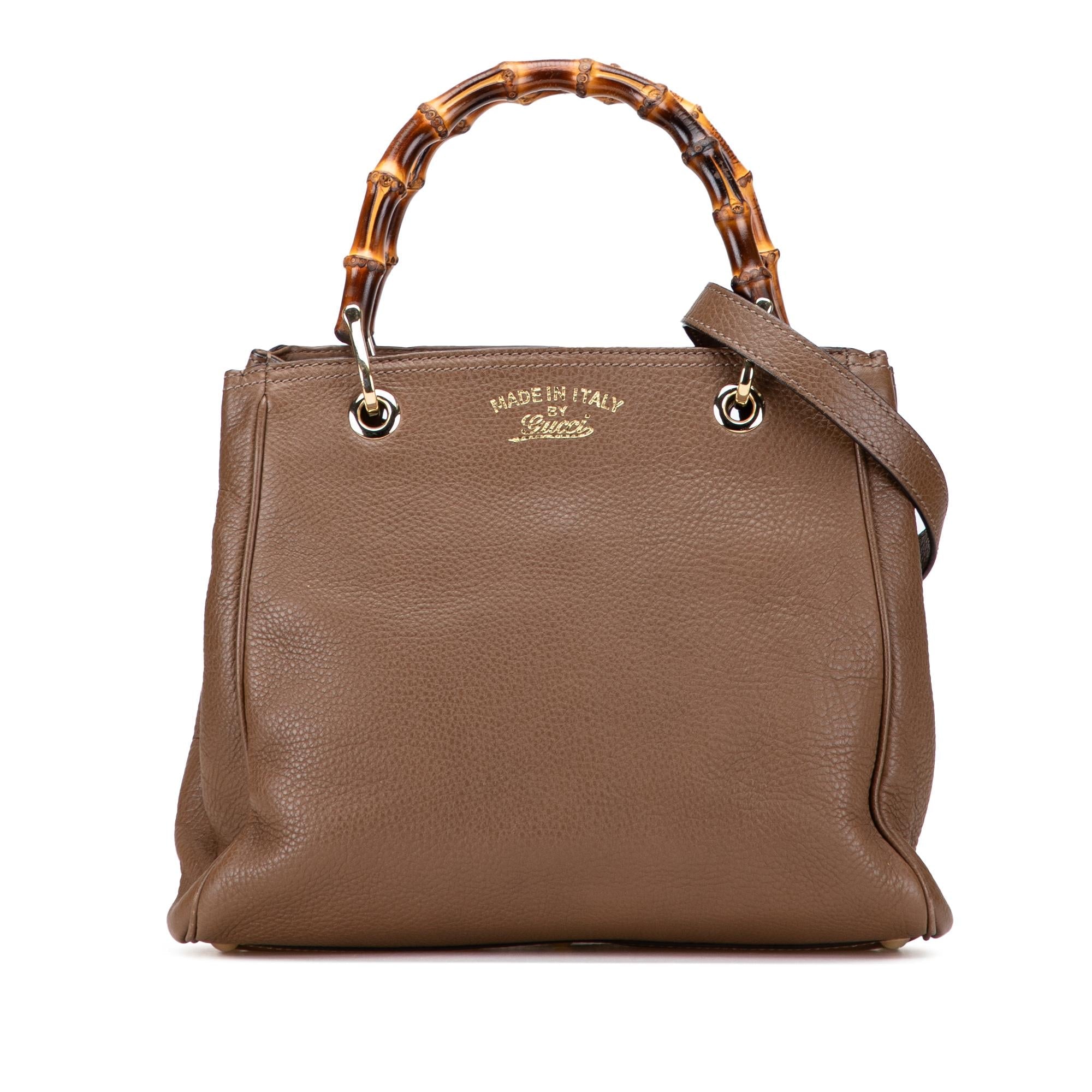 Gucci Small Calfskin Bamboo Shopper Satchel