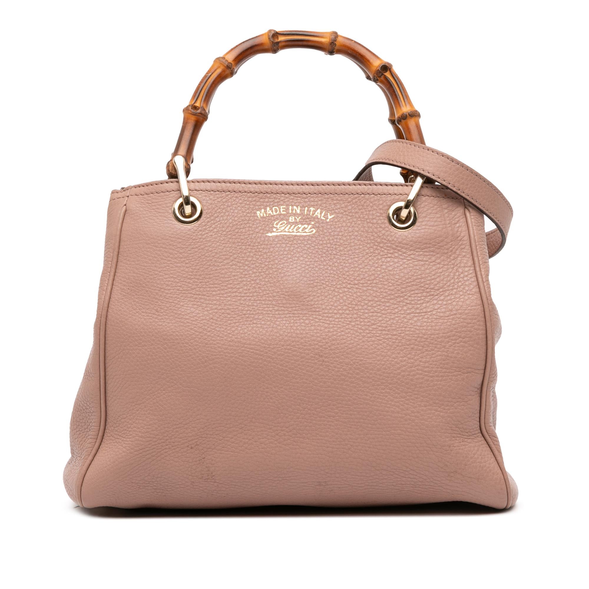 Gucci Small Calfskin Bamboo Shopper Satchel