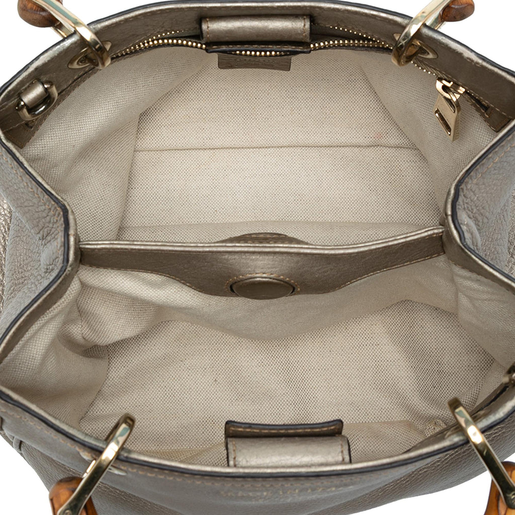 Gucci Small Calfskin Bamboo Shopper Satchel