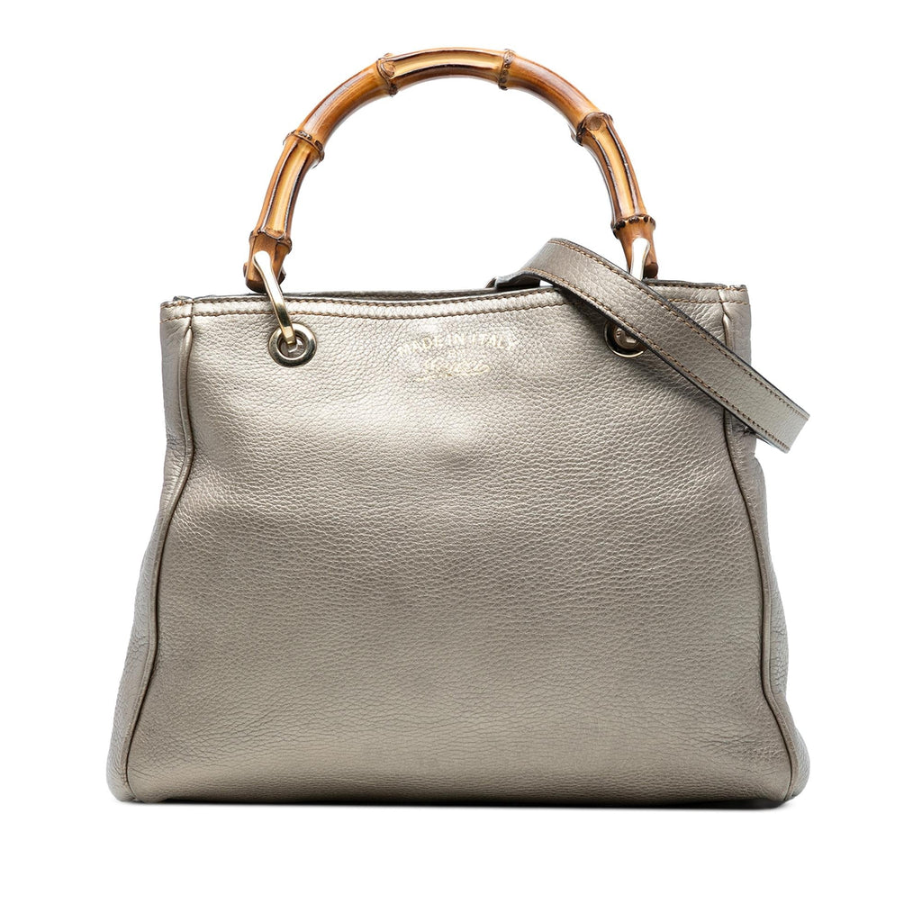 Gucci Small Calfskin Bamboo Shopper Satchel