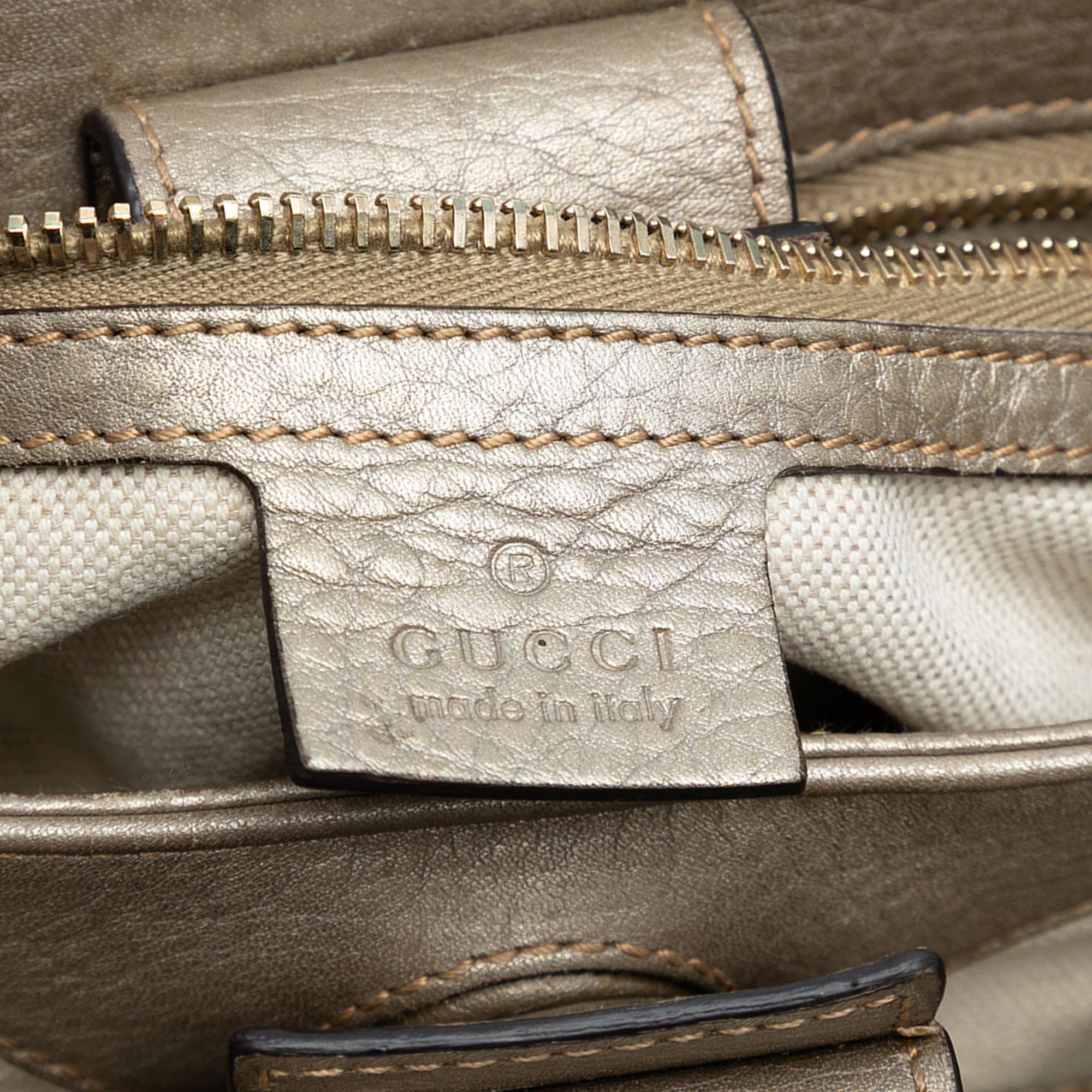 Gucci Small Calfskin Bamboo Shopper Satchel