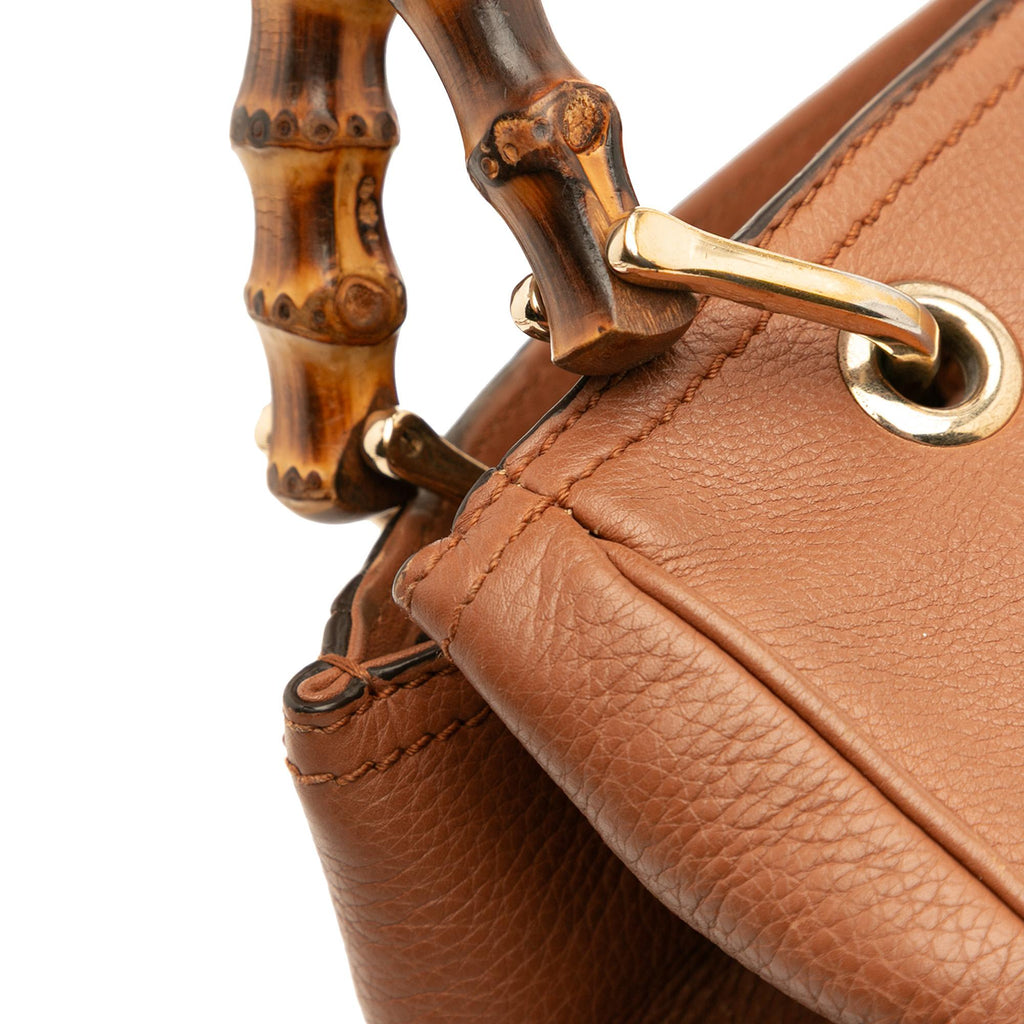 Gucci Small Calfskin Bamboo Shopper Satchel