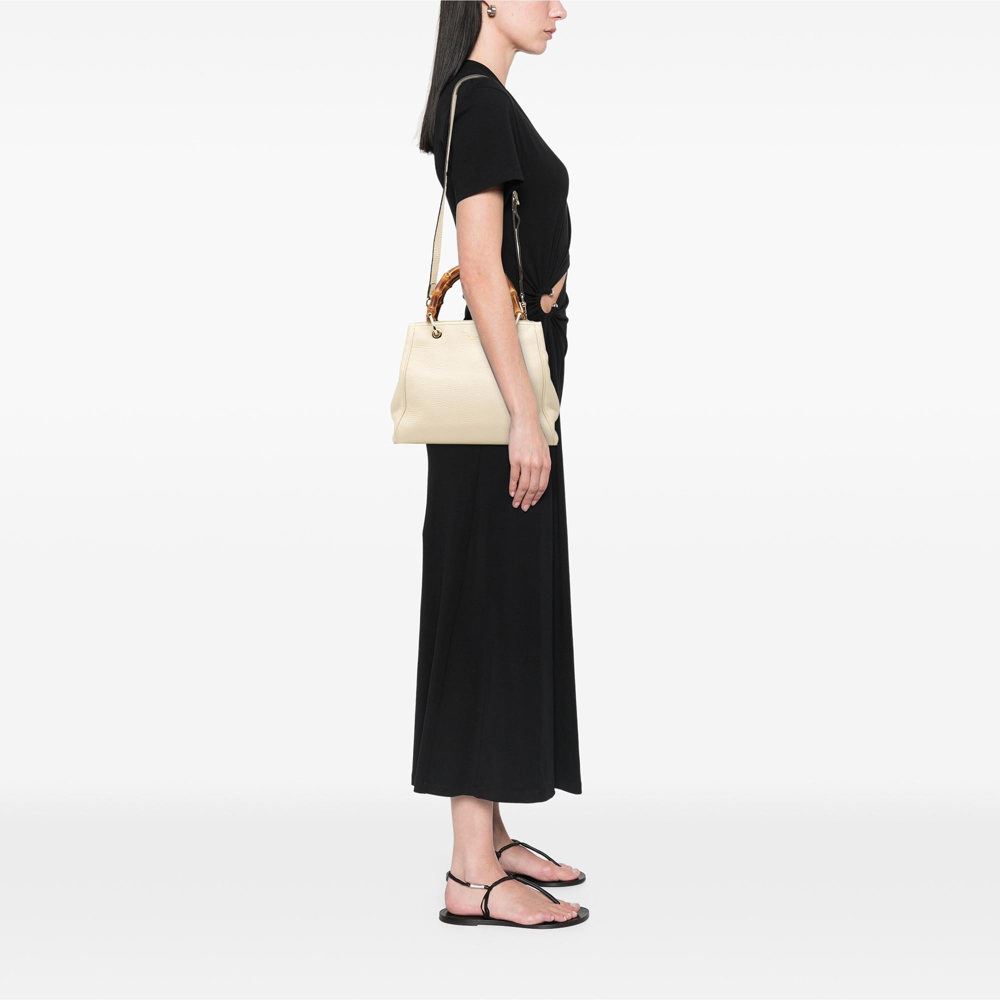 Gucci Small Calfskin Bamboo Shopper Satchel
