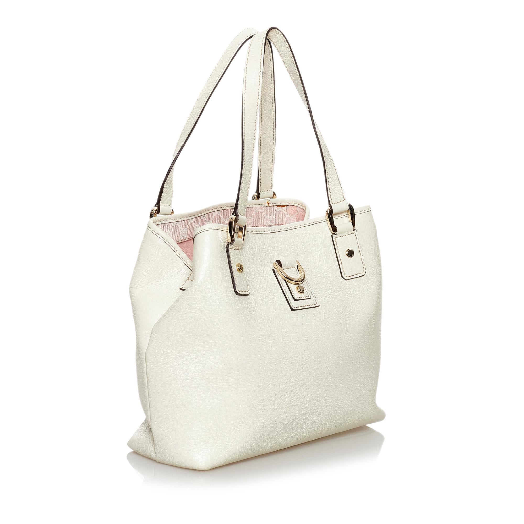 Gucci Small D-Ring Leather Tote Bag (SHG-30800)