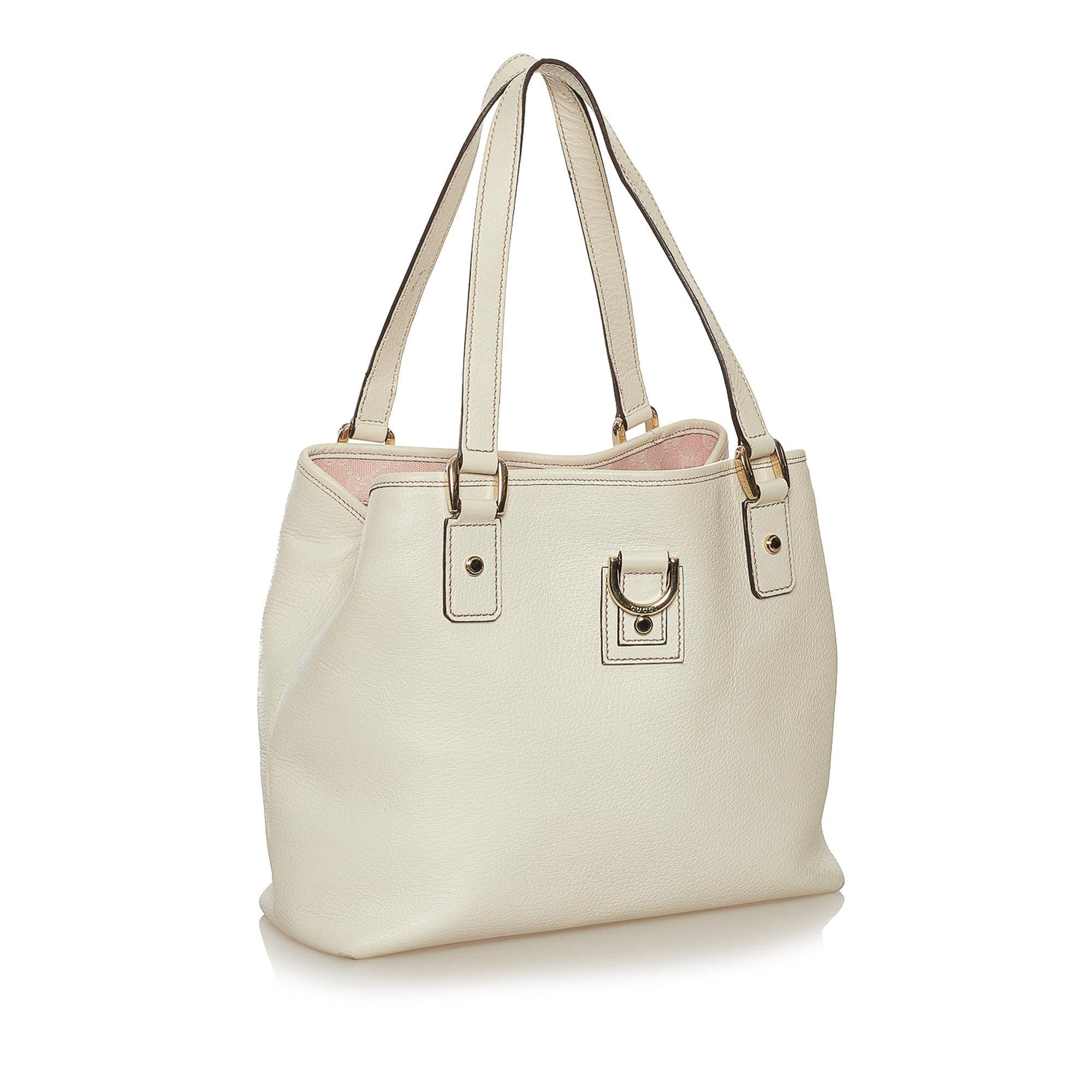 Gucci Small D-Ring Leather Tote Bag (SHG-34403)