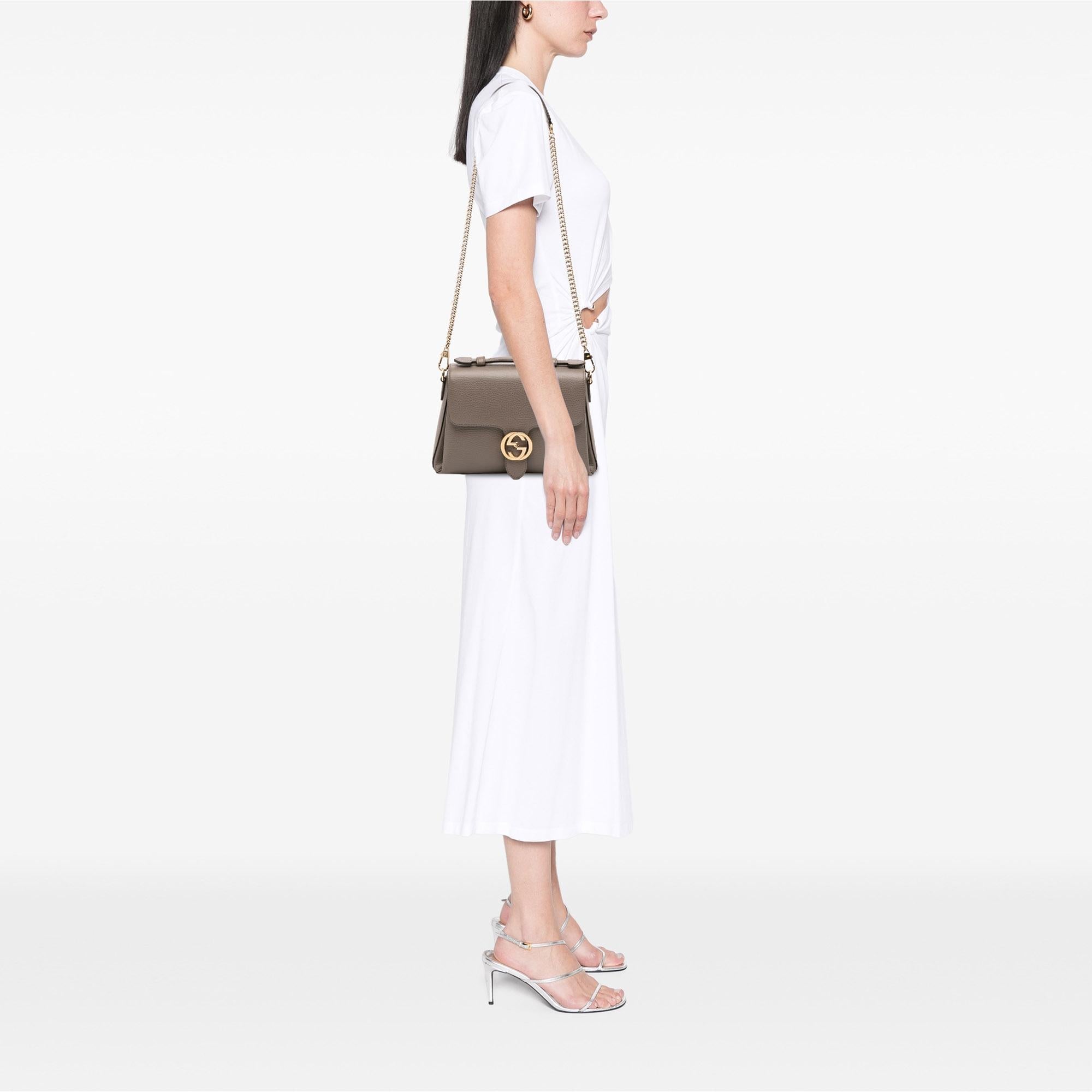 Gucci Small Dollar Calf Interlocking G Satchel