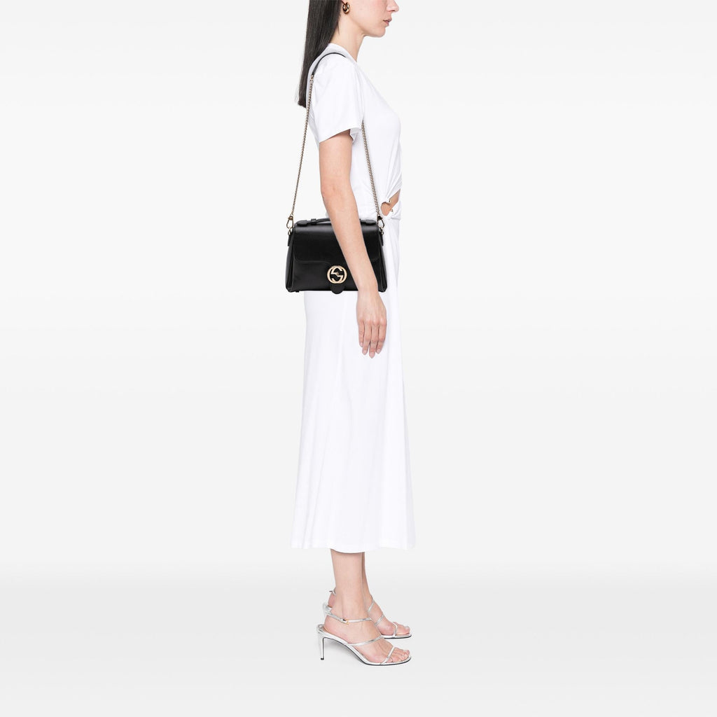 Gucci Small Dollar Calf Interlocking G Satchel