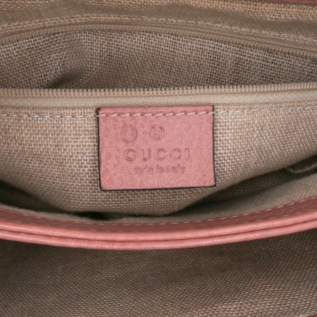 Gucci Small Dollar Leather Interlocking G Satchel