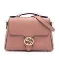 Gucci Small Dollar Leather Interlocking G Satchel