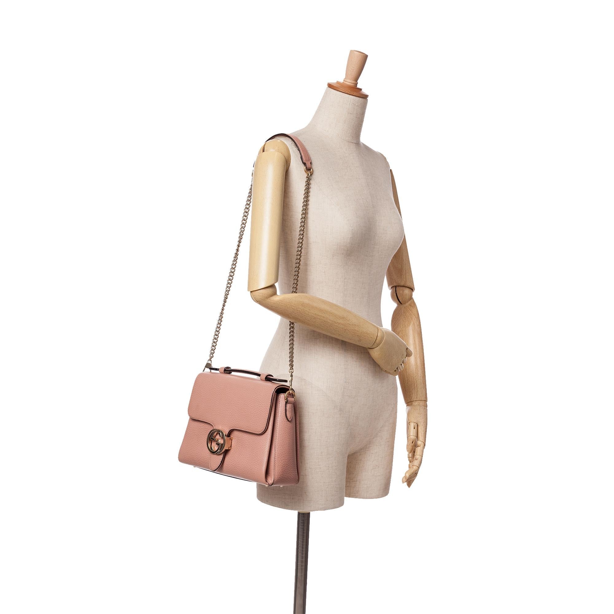 Gucci Small Dollar Leather Interlocking G Satchel