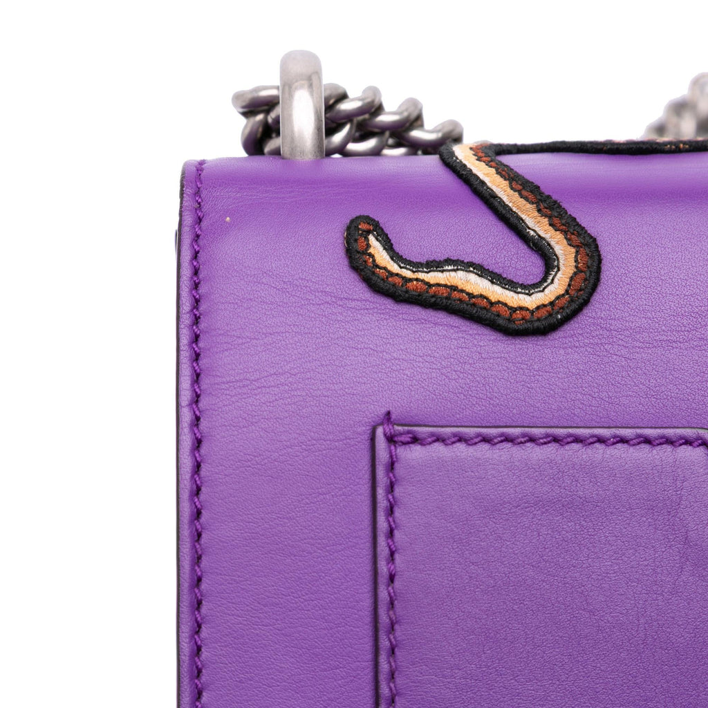 Gucci Small Embroidered Calfskin Tiger Strawberry Padlock Crossbody